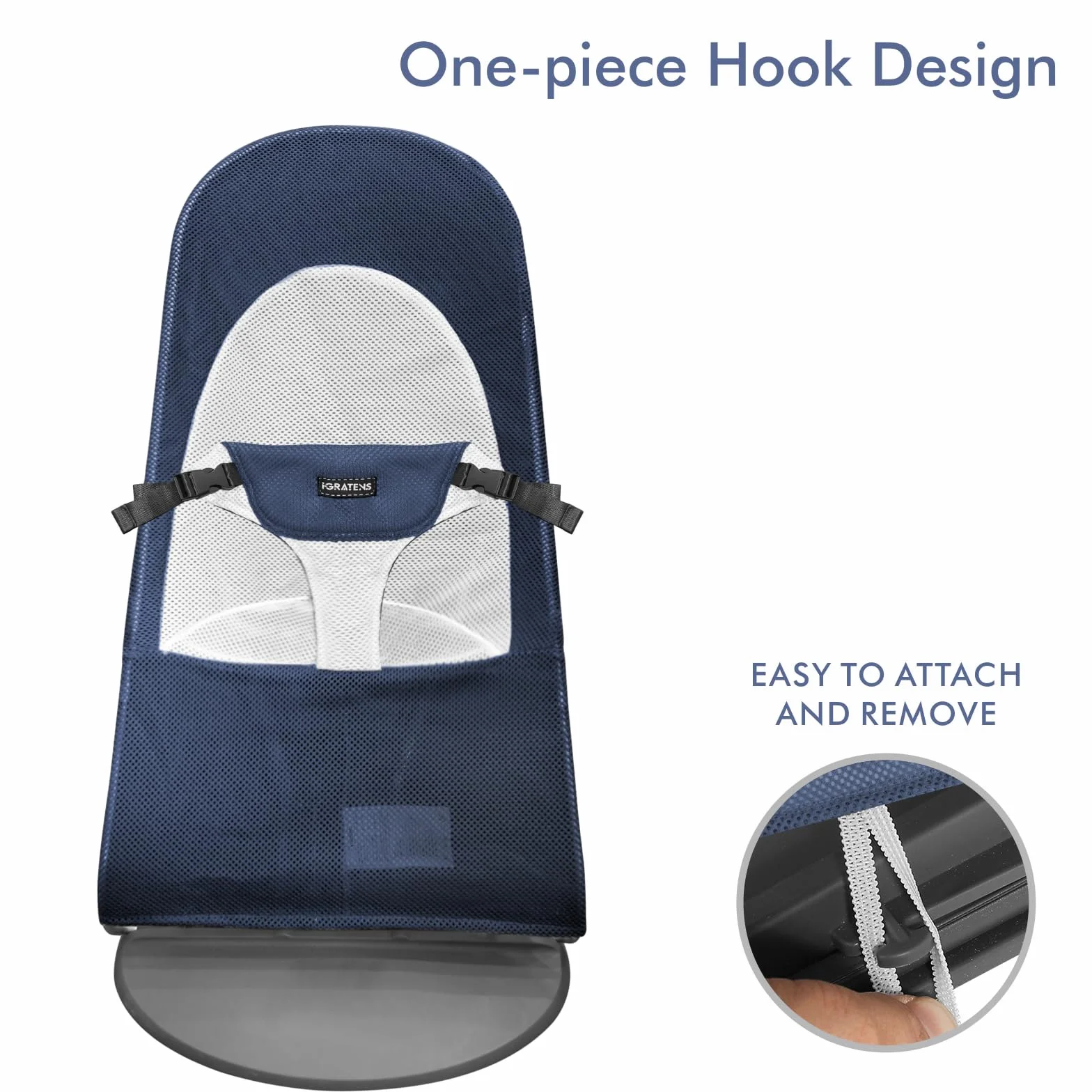 Housse pour transat Baby Bjorn Balance Soft & Bliss, maille ventilée, bleu marine