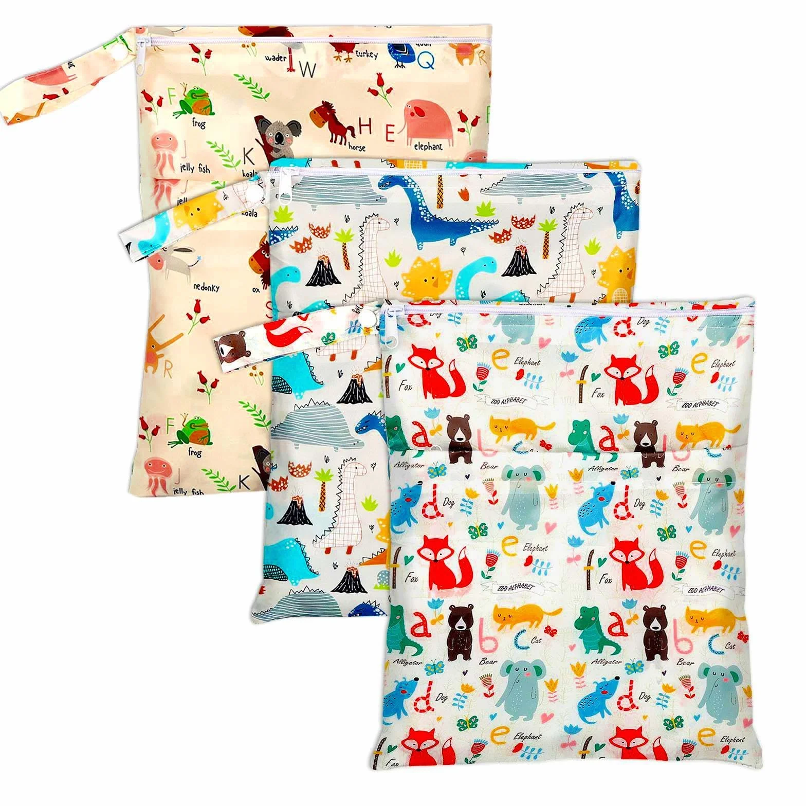 Lot de 3 sacs à couches étanches double fermeture éclair pour bébé voyages