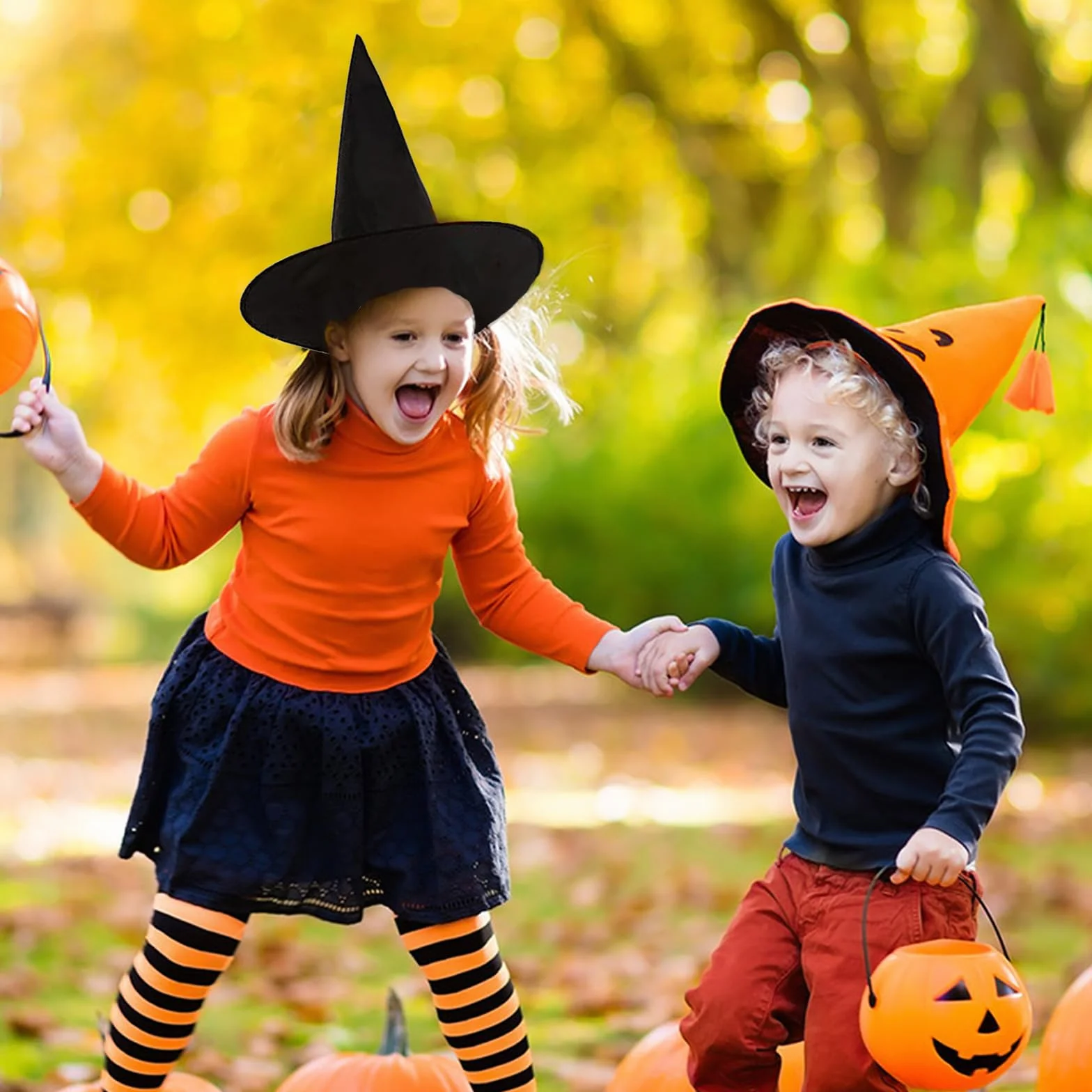 Chapeaux de Sorcière pour Halloween, Accessoires de Costume pour Enfants, Pliable, Noir, Taille Unique