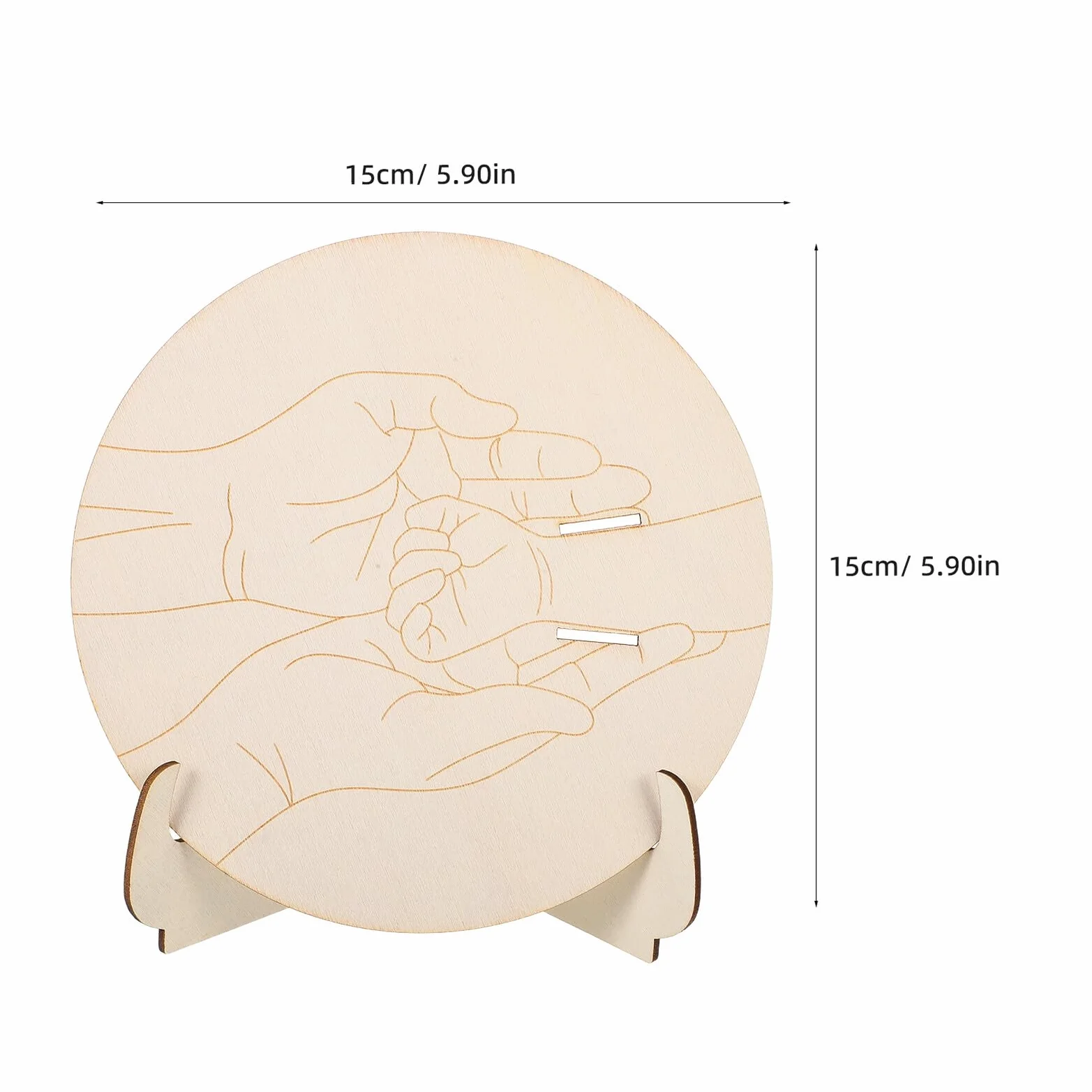 SUPVOX Porte-Bracelet Naissance en Bois avec Plaque Ronde Gravée pour Bébé Fille Cadeau Baptême