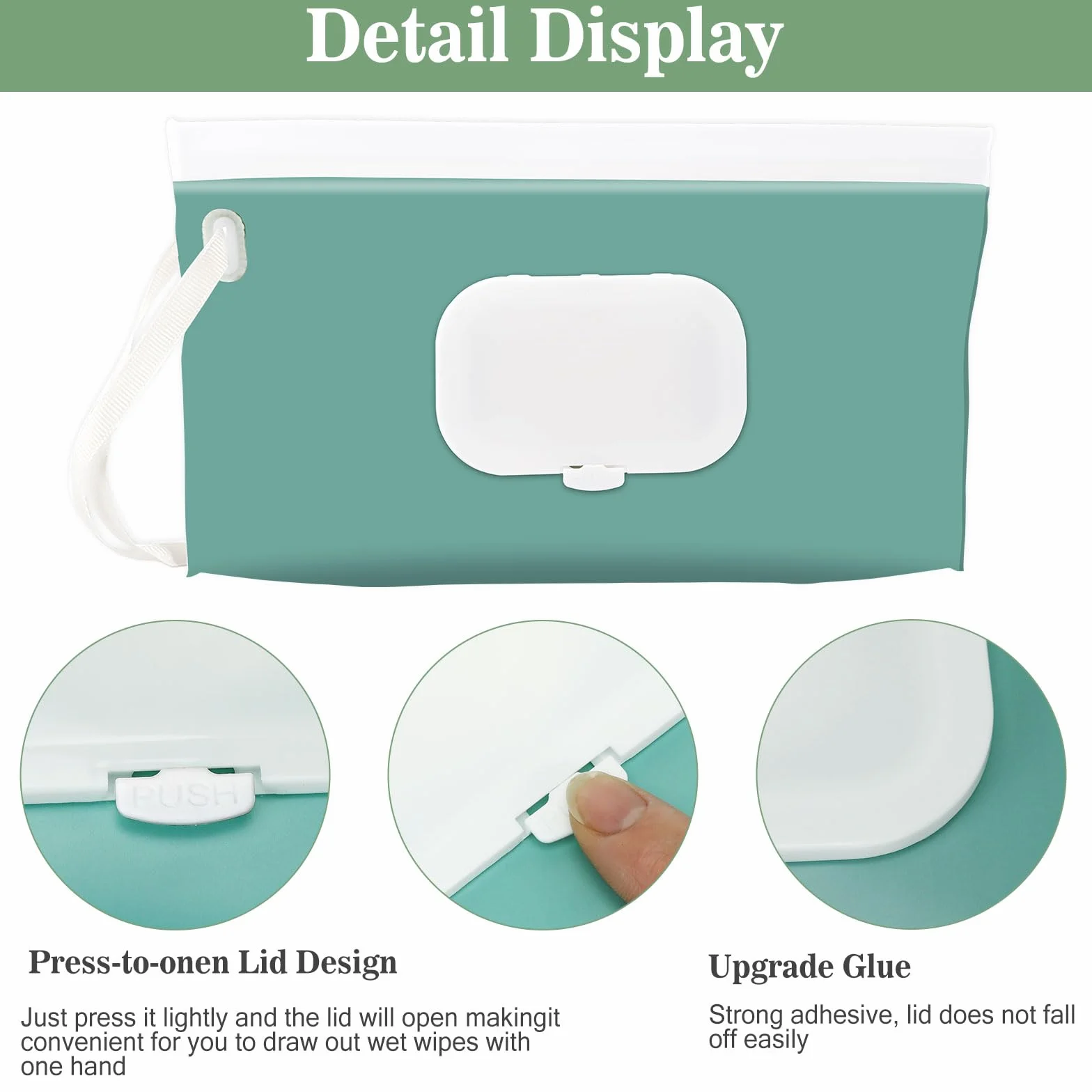 SANNIX Lot de 2 distributeurs de lingettes pour bébé, rechargeables, étanches, bleu