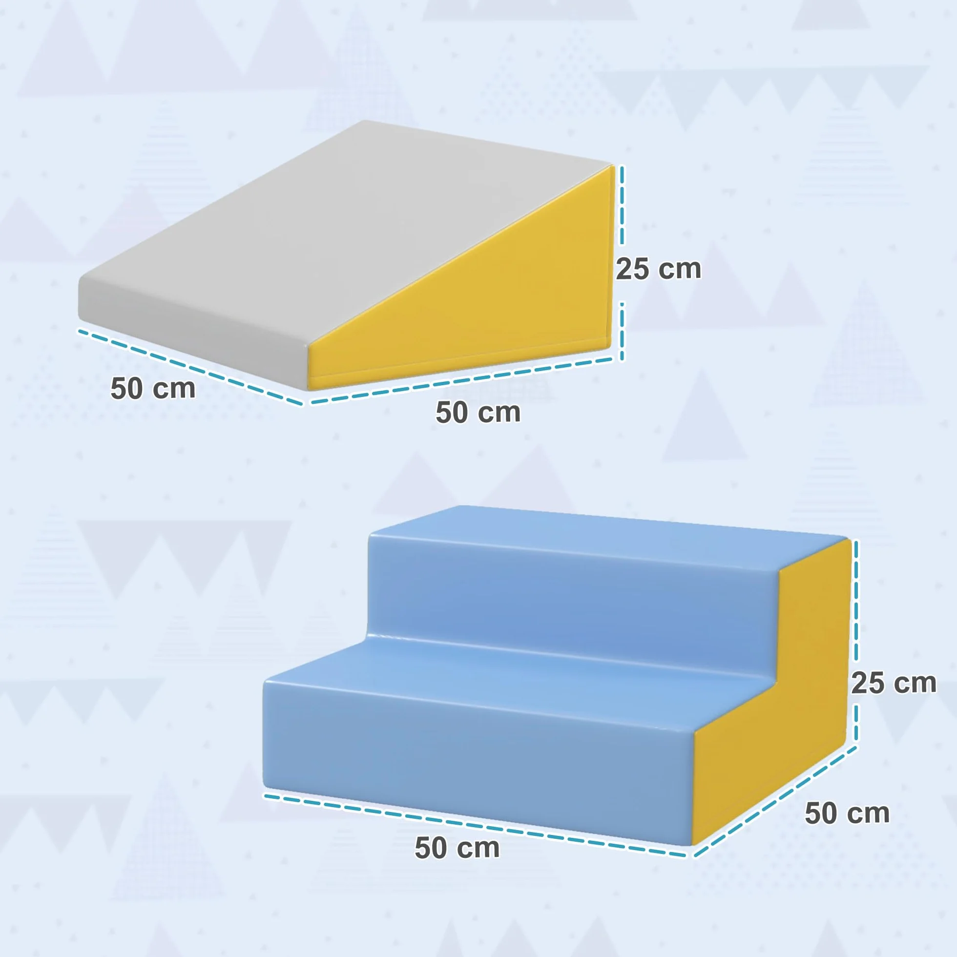 HOMCOM Parcours motricité bébé modulable, Jouets d'escalade, Blocs de construction en mousse, 2 Briques géantes, pour Enfants 12-36 Mois, Multicolore