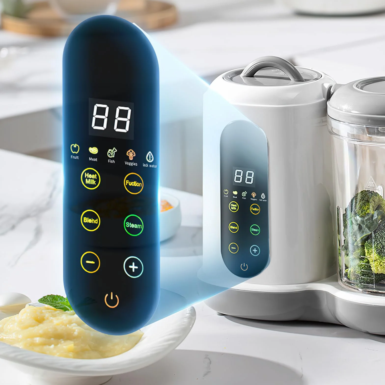 Robot Cuiseur Bébé Mixeur Vapeur 400ML Écran Tactile Nettoyage Automatique