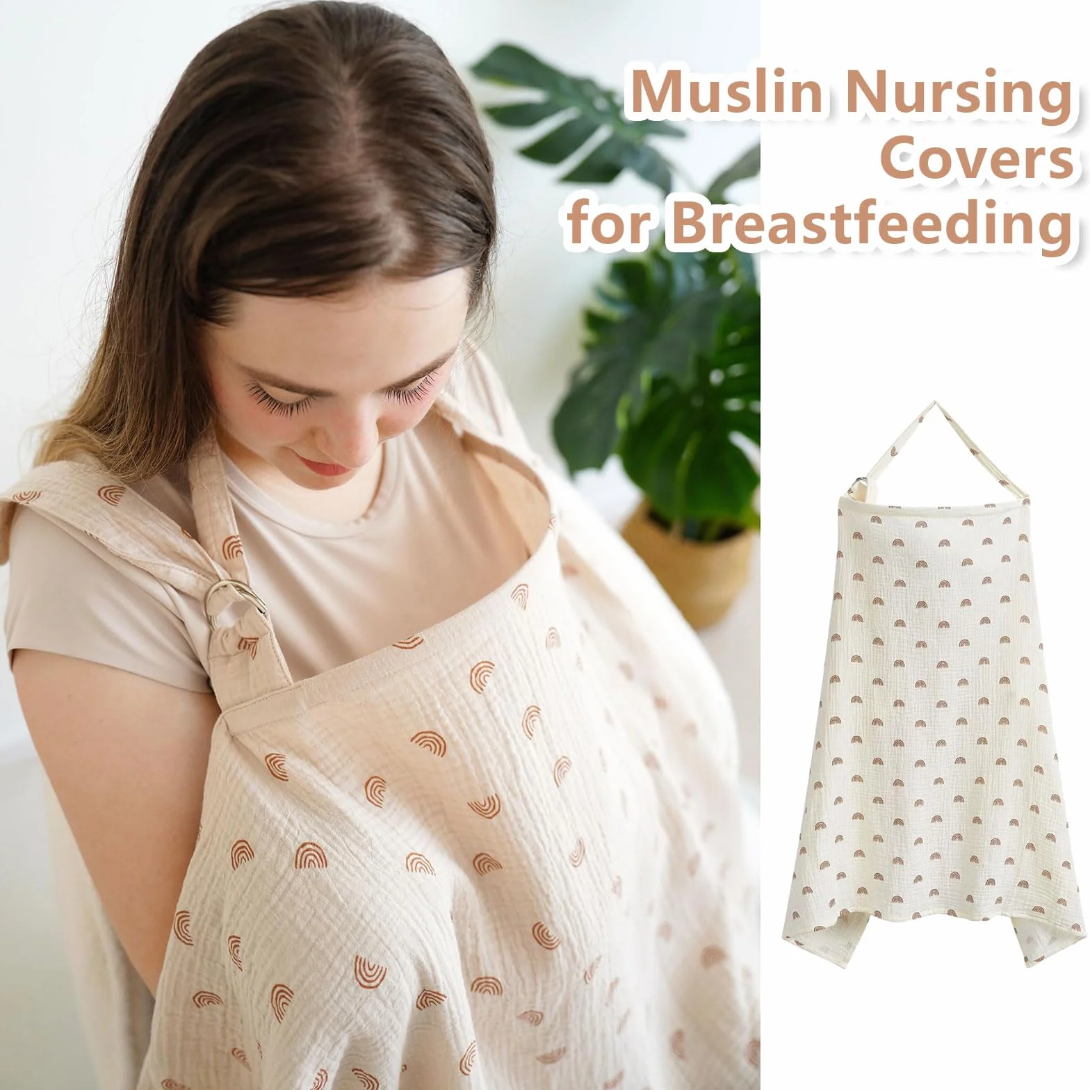 Foulard d'allaitement en mousseline, couverture pour maman et bébé, multicolore, taille L