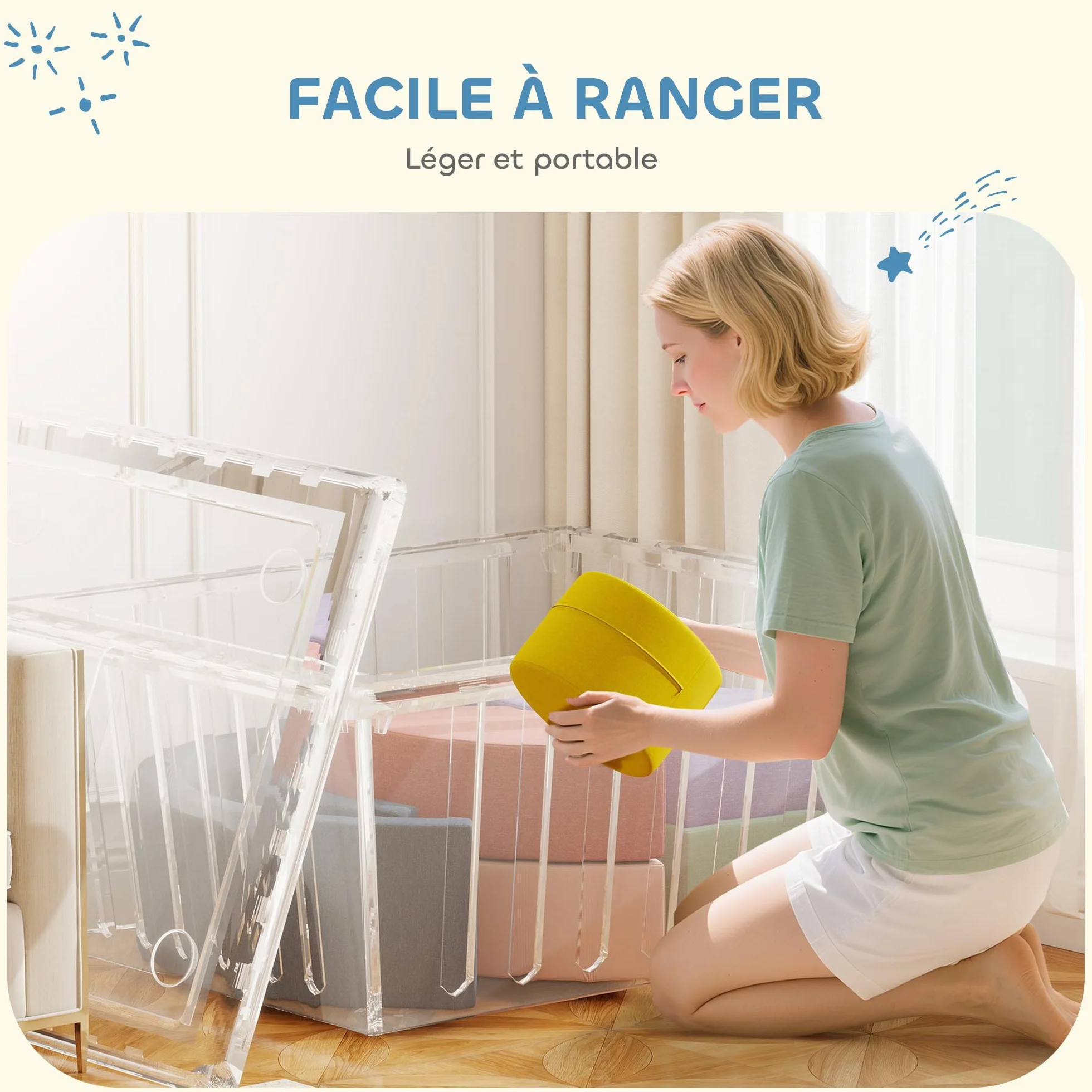 AIYAPLAY Parcours motricité bébé Mousse 7 PCS Module motricité avec Housse Lavable Jouets éducatifs Ramper Grimper Multicolore