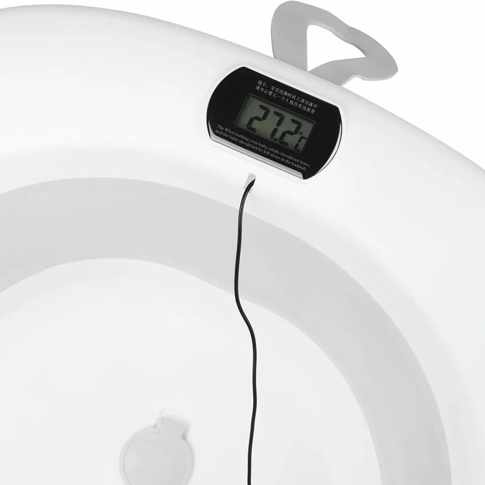 Baignoire Pliable Bébé avec Thermomètre à eau 80x50x23 Gris