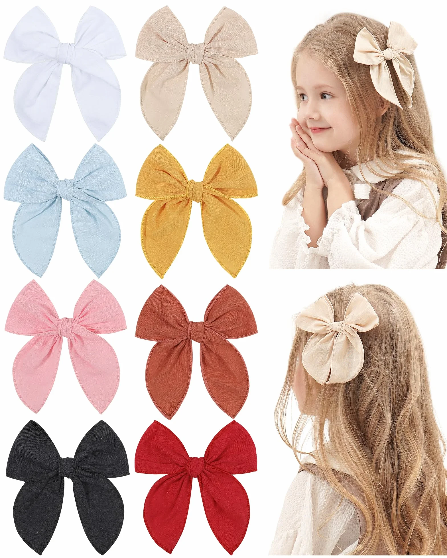 Barrettes à cheveux doublées pour bébé fille lot de 8