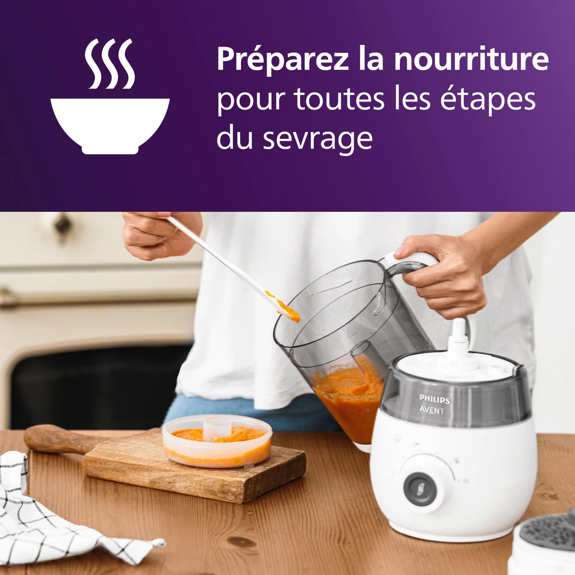 Philips Avent Robot cuiseur vapeur-mixeur 4 en 1 bébé SCF883/01