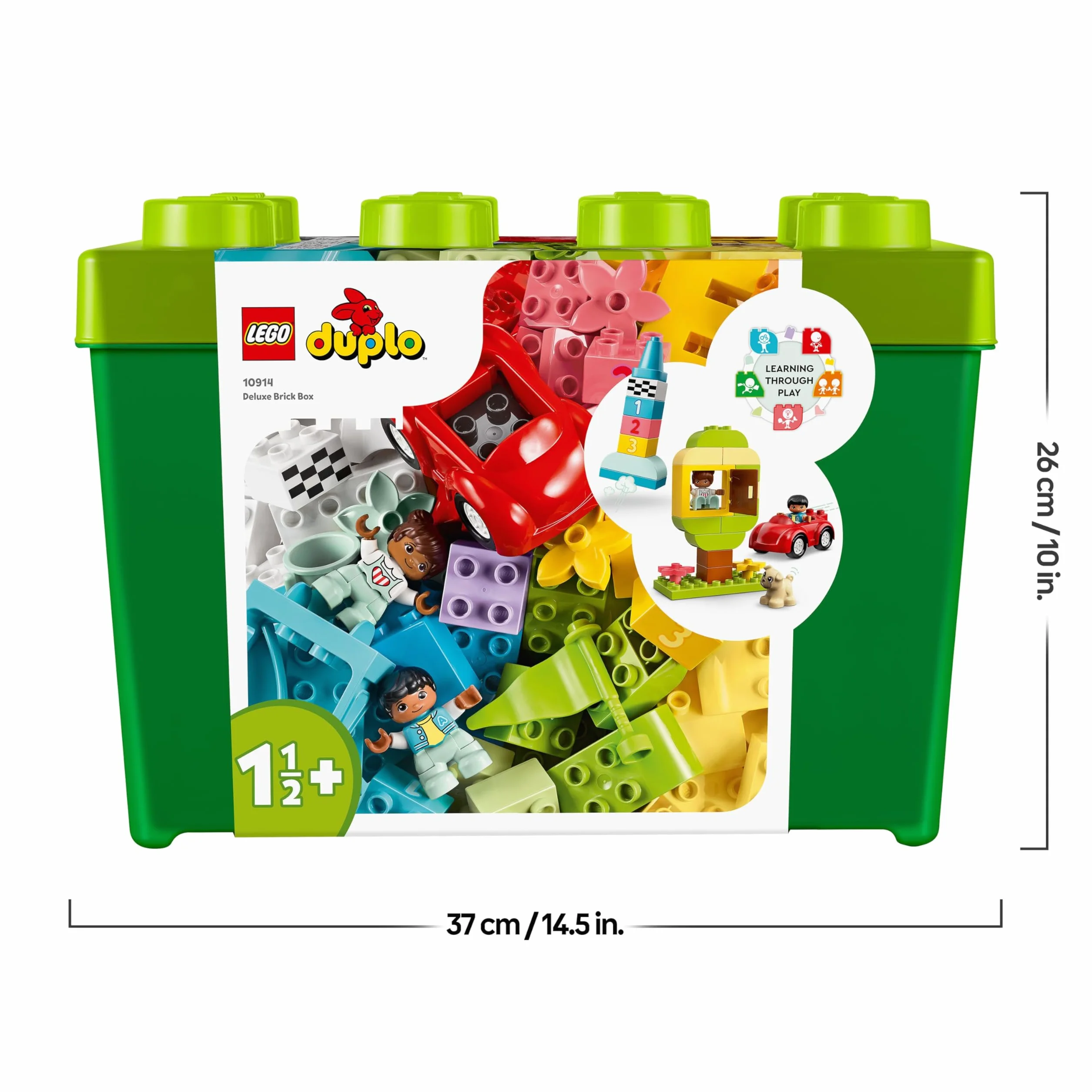 LEGO Duplo La Boîte de Briques Deluxe 10914 Jouet dès 1 an Motricité Fine Voiture Briques Chiffres Figurines Animaux Rangement