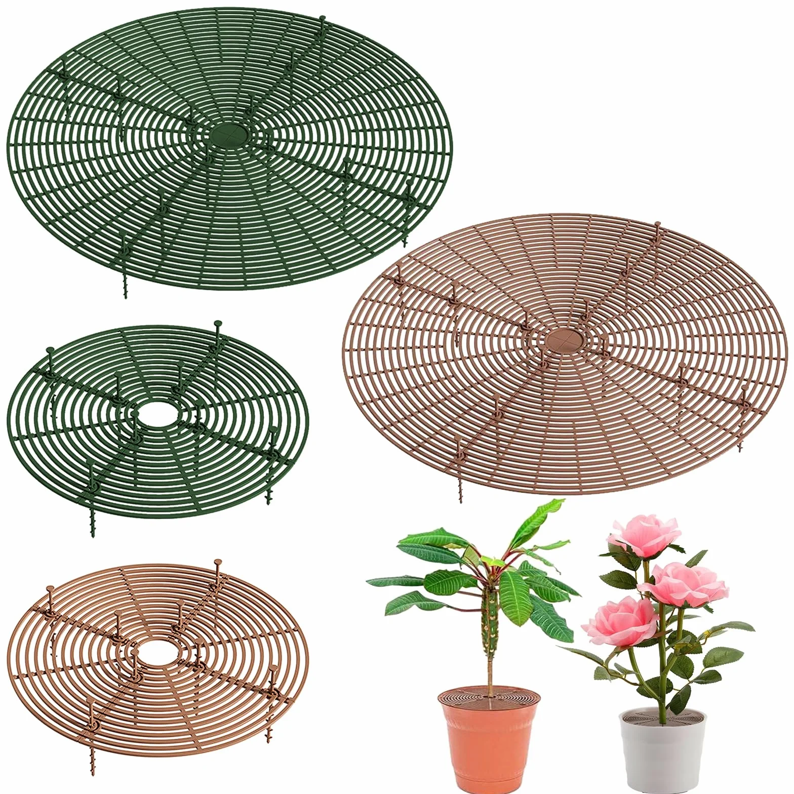 Grille de Protection pour Pot de Fleurs 52 cm et 28 cm avec Boulons, Protection pour Pots de Plante