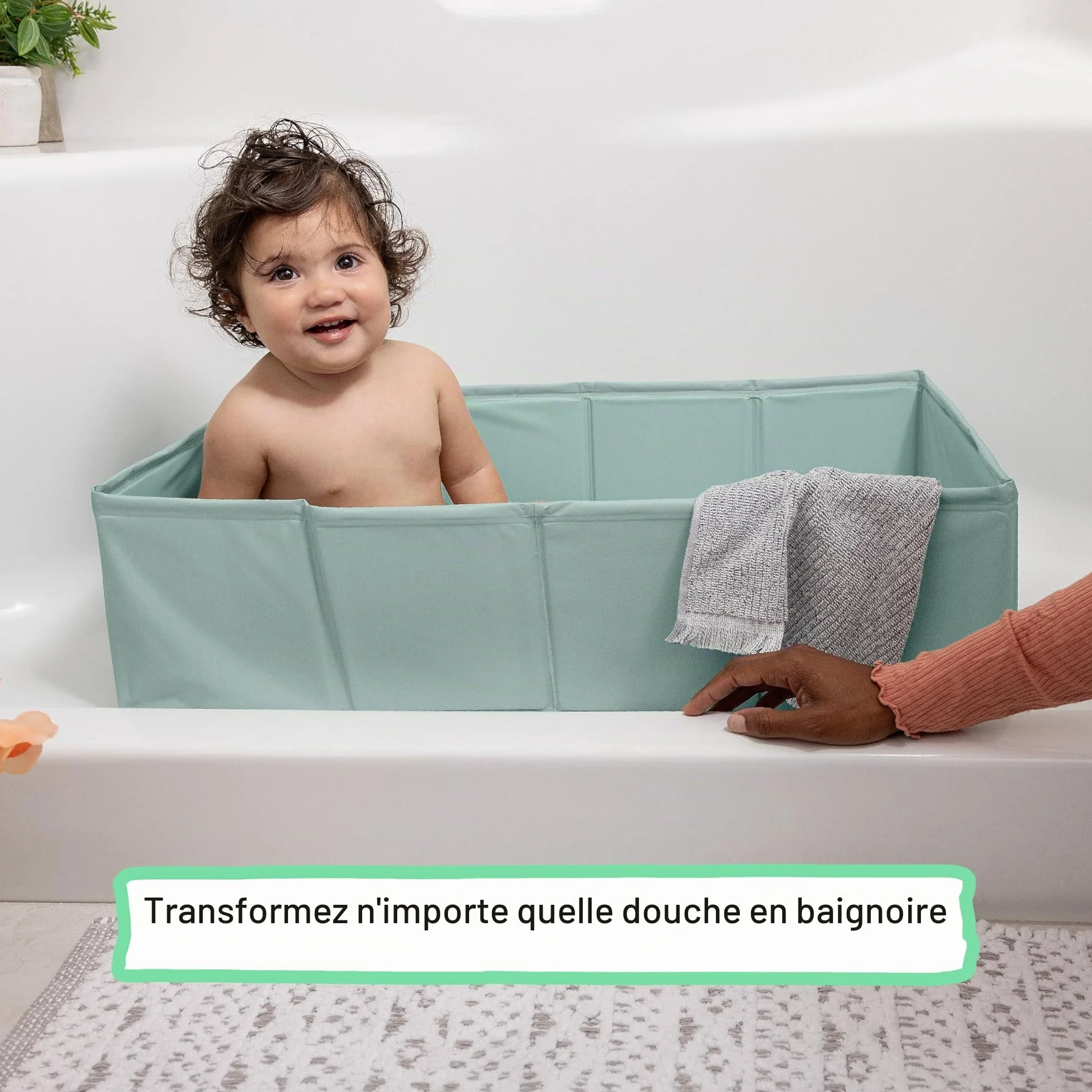 Ingenuity Baignoire Tuckaway Toddler Tub Pliable pour Douche, 12 Mois à 5 Ans