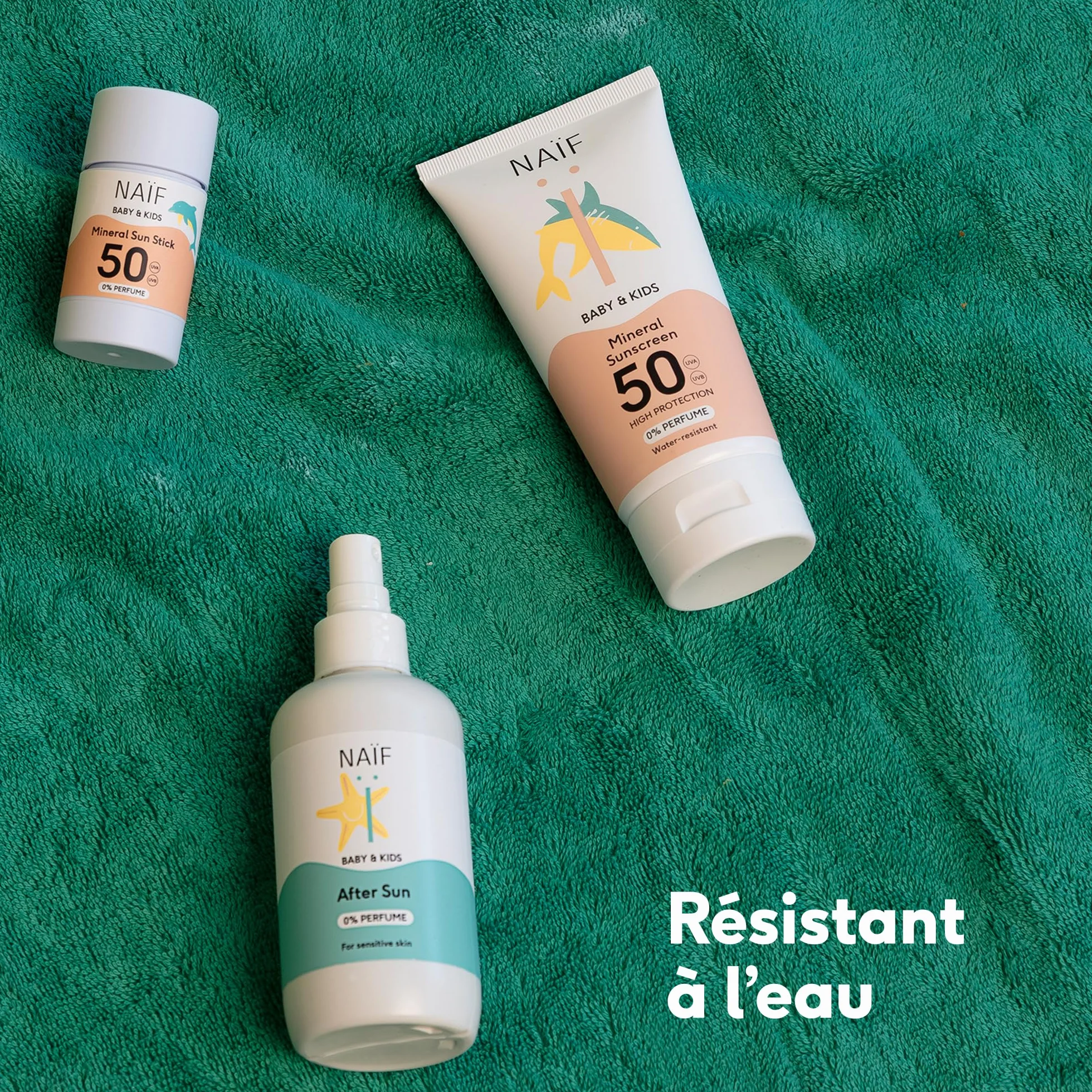 Naïf Stick Solaire Minéral Bébé Enfant SPF 50 Protection UVA/UVB Résistant à l'Eau 36 g