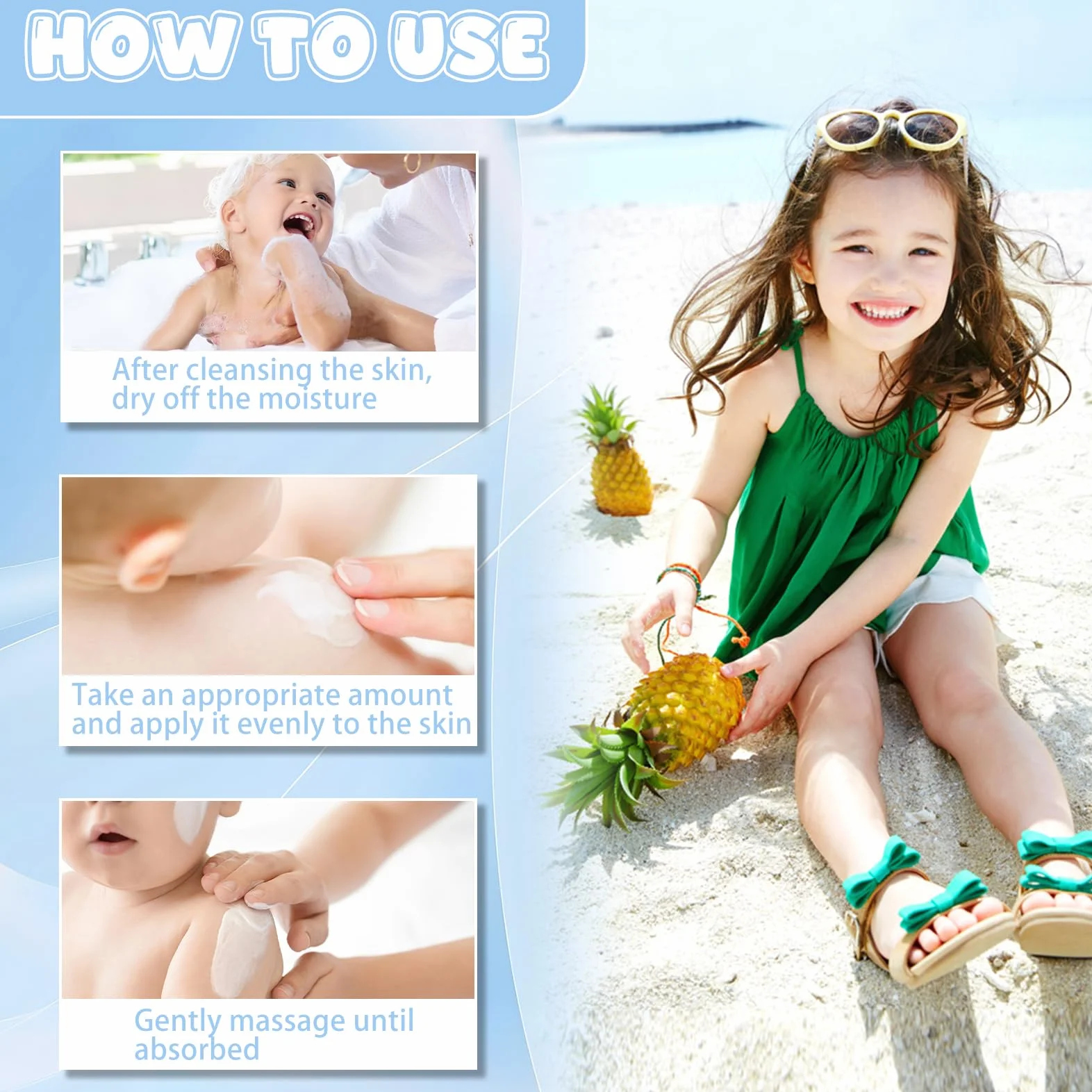 Creme Solaire Bebe & Enfant SPF50+ 100g + Stick Solaire Enfant 17g, Protection UVA & UVB, Vegan, Sans Parfum