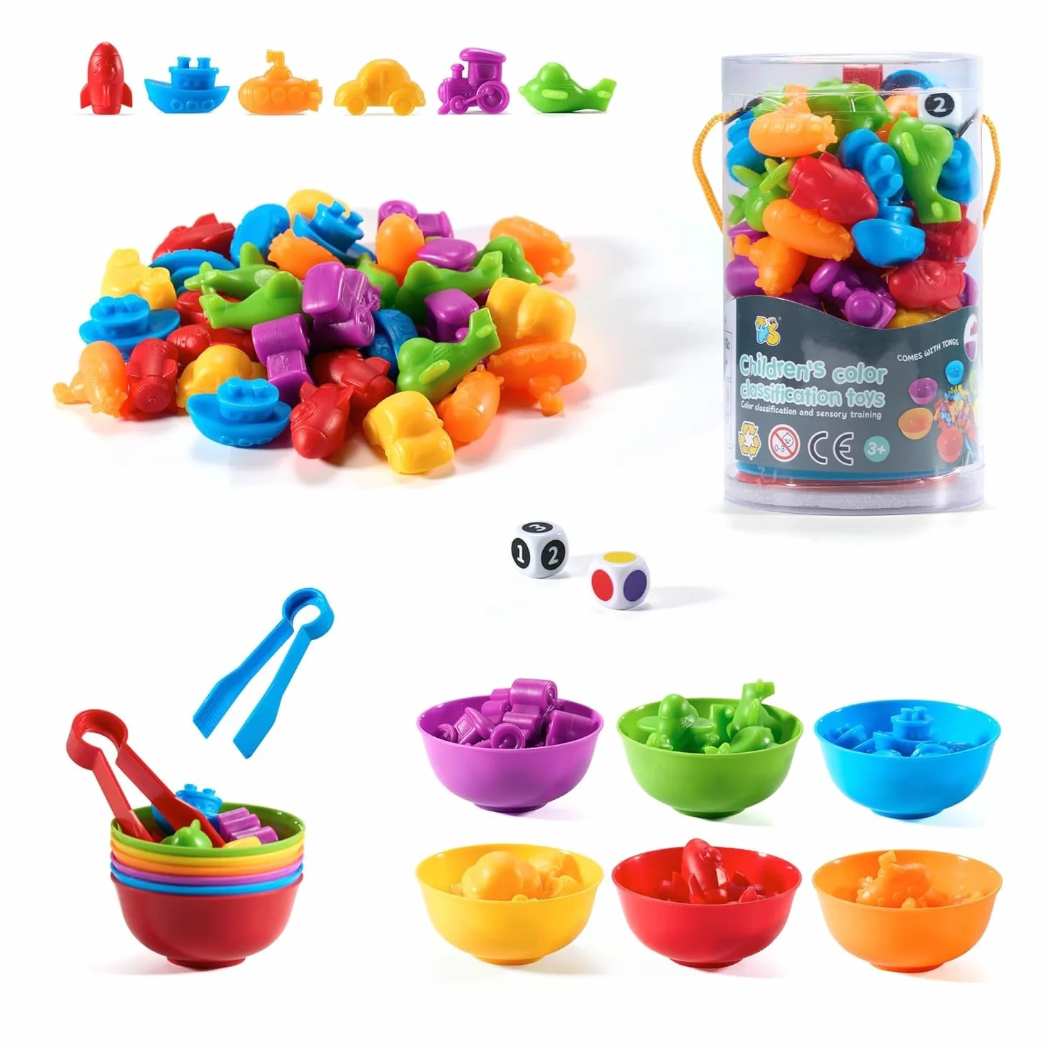 Jeu Éducatif Montessori 47 Pièces Comptage Tri Motricité 2-6 Ans sans BPA Apprentissage Formes