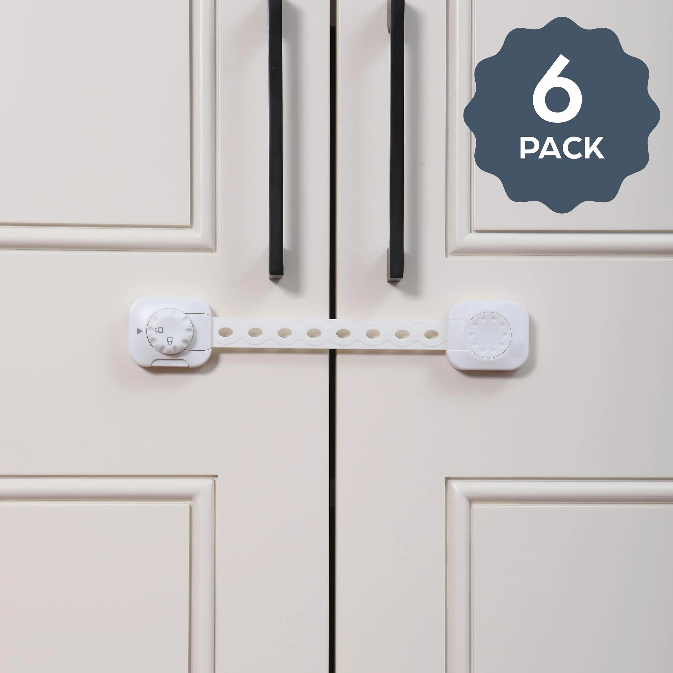 Dreambaby Twist 'N Lock G1435 Lot de 6 verrous de sécurité pour enfants Blanc
