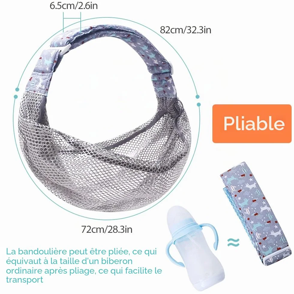 Écharpe de portage bébé respirante réglable en maille 3D séchage rapide été piscine