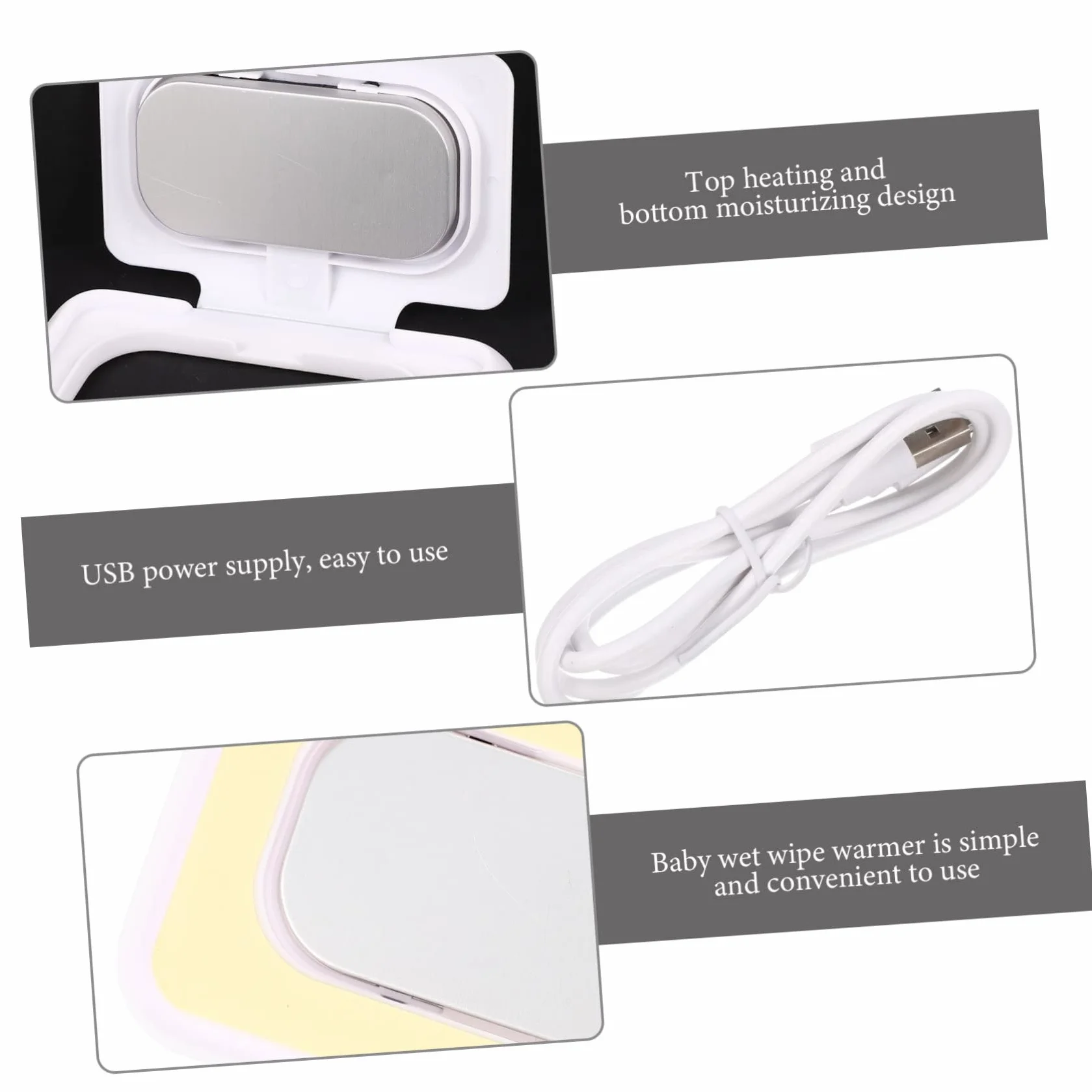 Ipetboom Chauffe-lingettes USB Portable pour Lingettes Humides Bébé