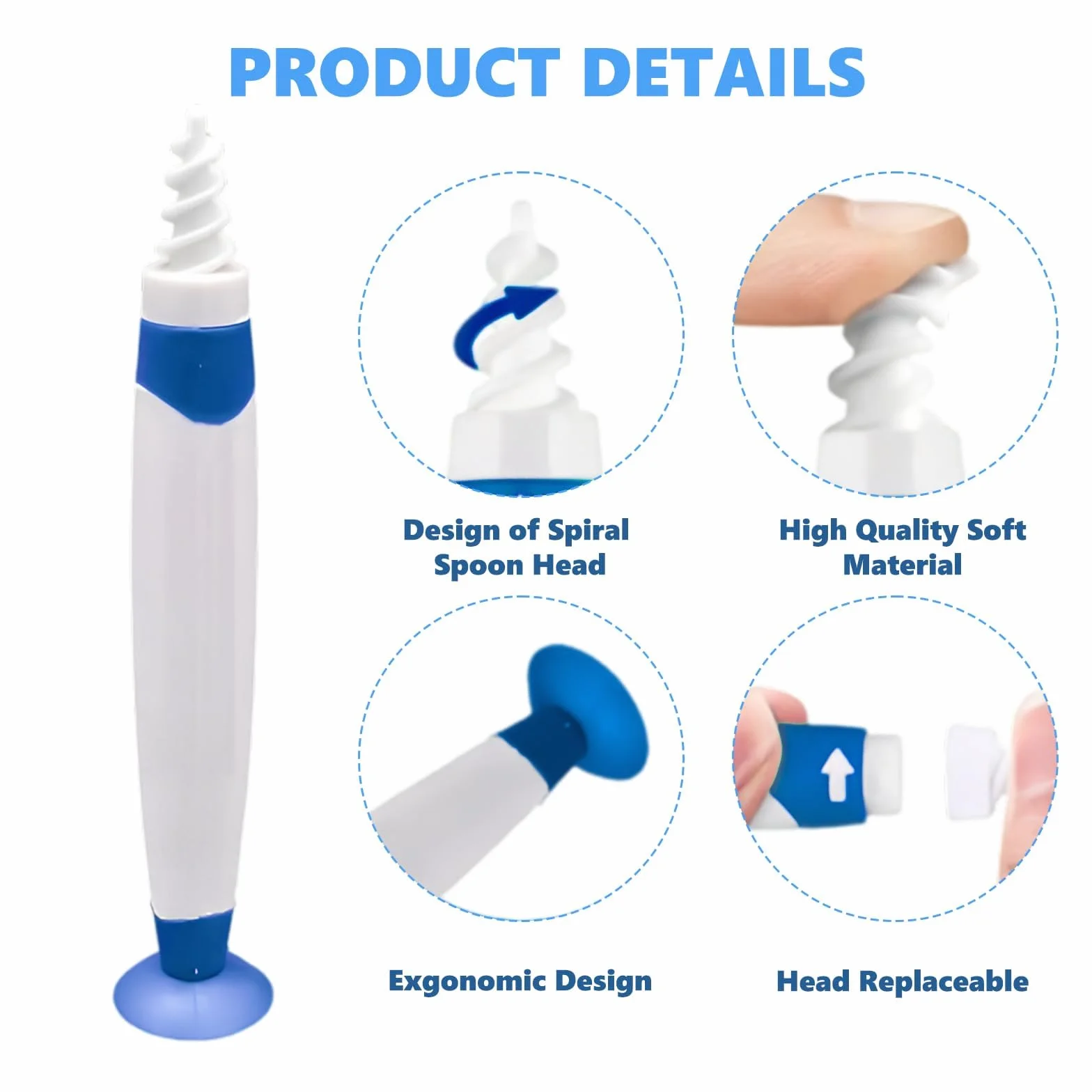 Nettoyeur Oreille Spiral Ear Cleaner Cire D'Oreille Remover Kit 16 Embouts Lavables