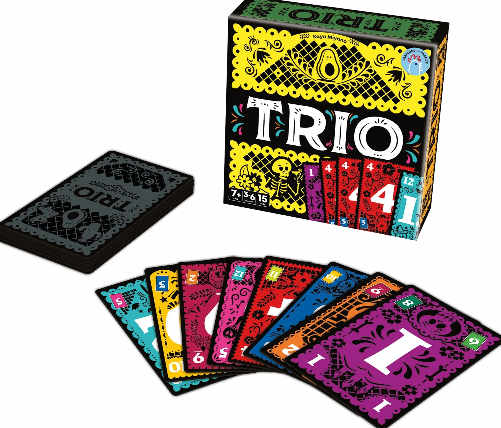 Asmodee Trio Jeu de Cartes Made in France As d'or 2024 Jeux de Société Famille Enfants 7 Ans Déduction Mémoire 3-6 Joueurs 15 Min Version Française