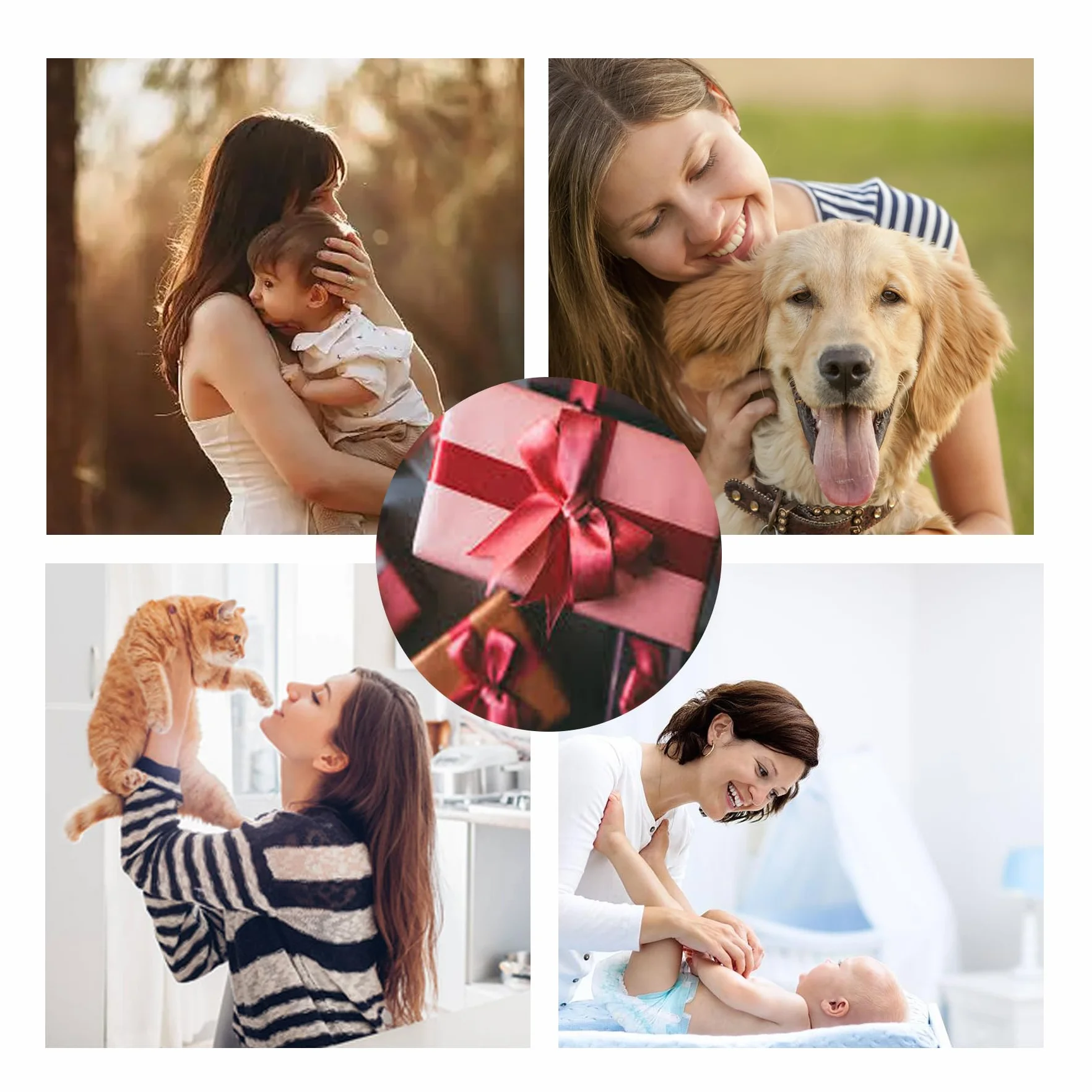 Kit Empreinte Bébé 6 Pièces Or et Argent Main Pied avec 12 Cartes Tampons Sans Encre Cadeau Souvenir