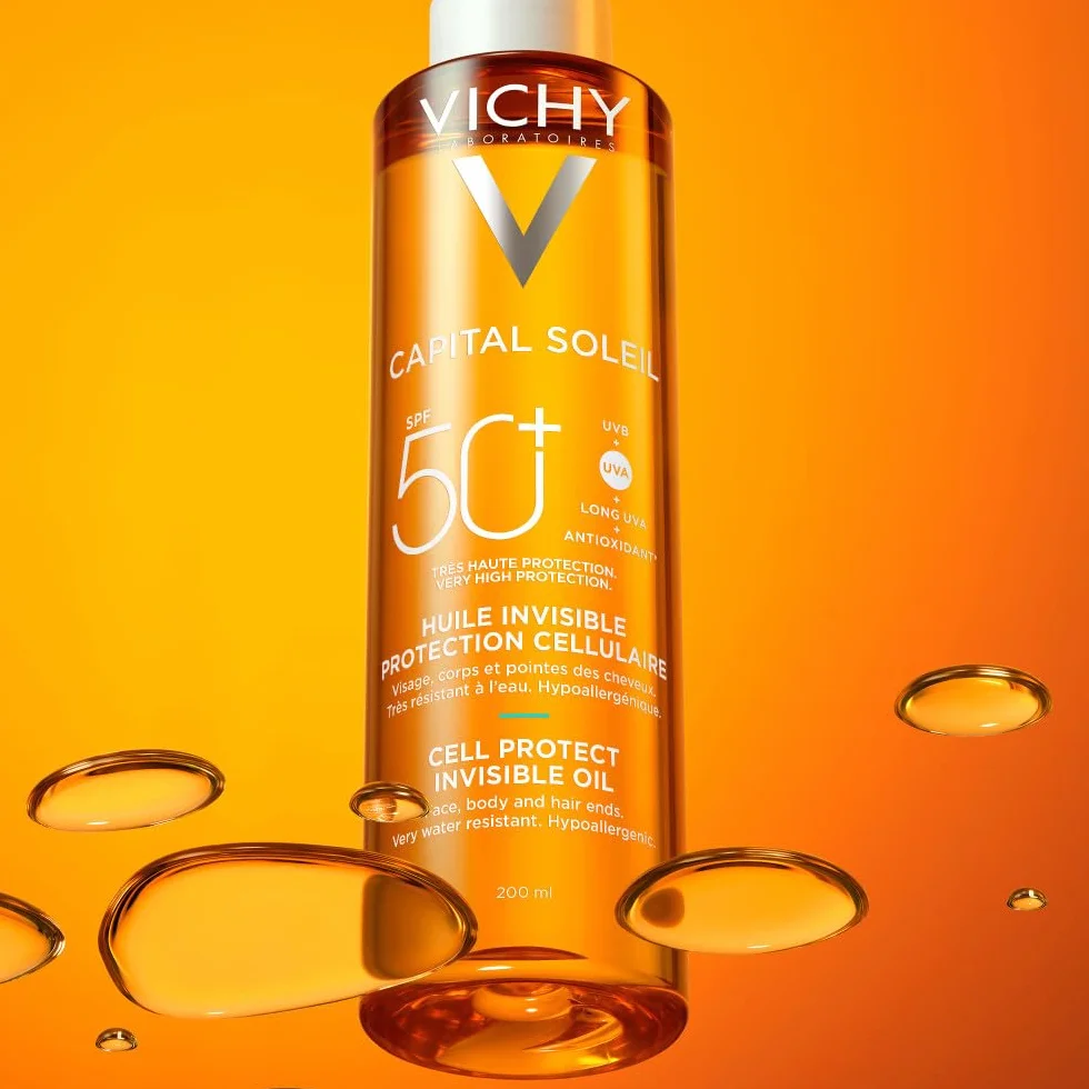 Vichy Capital Soleil Huile Solaire SPF50+ Visage Corps Cheveux 200 ml