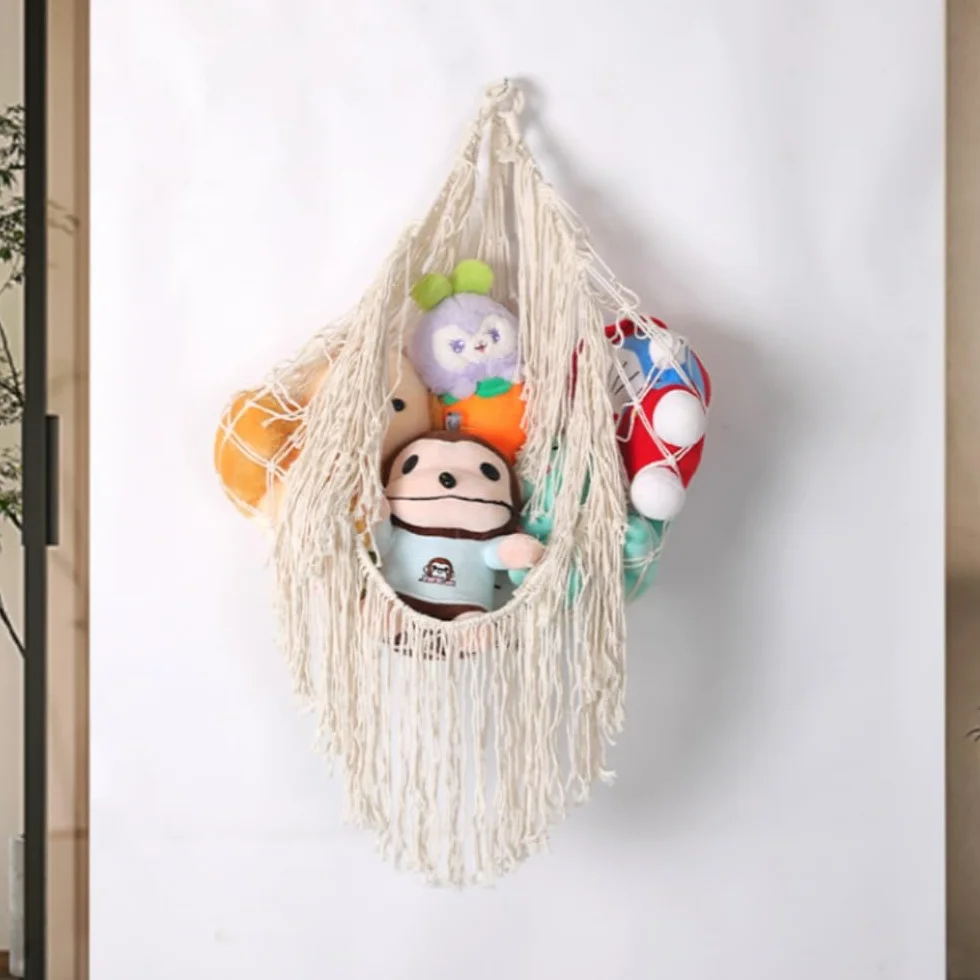 Hamac de Rangement pour Peluches, Sac en Filet Suspendu pour Jouets
