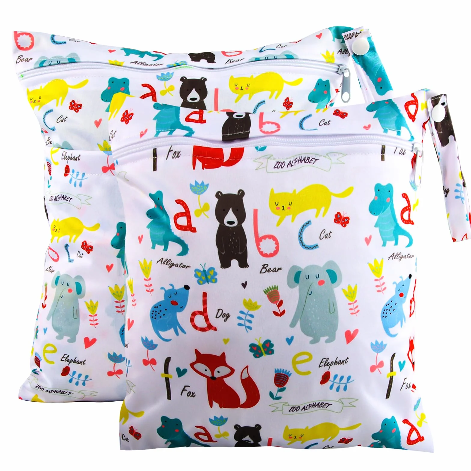 Sac à Couche Imperméable 2 Pièces Pochette Lavable Réutilisable Wet Dry Bag pour Bébé Piscine