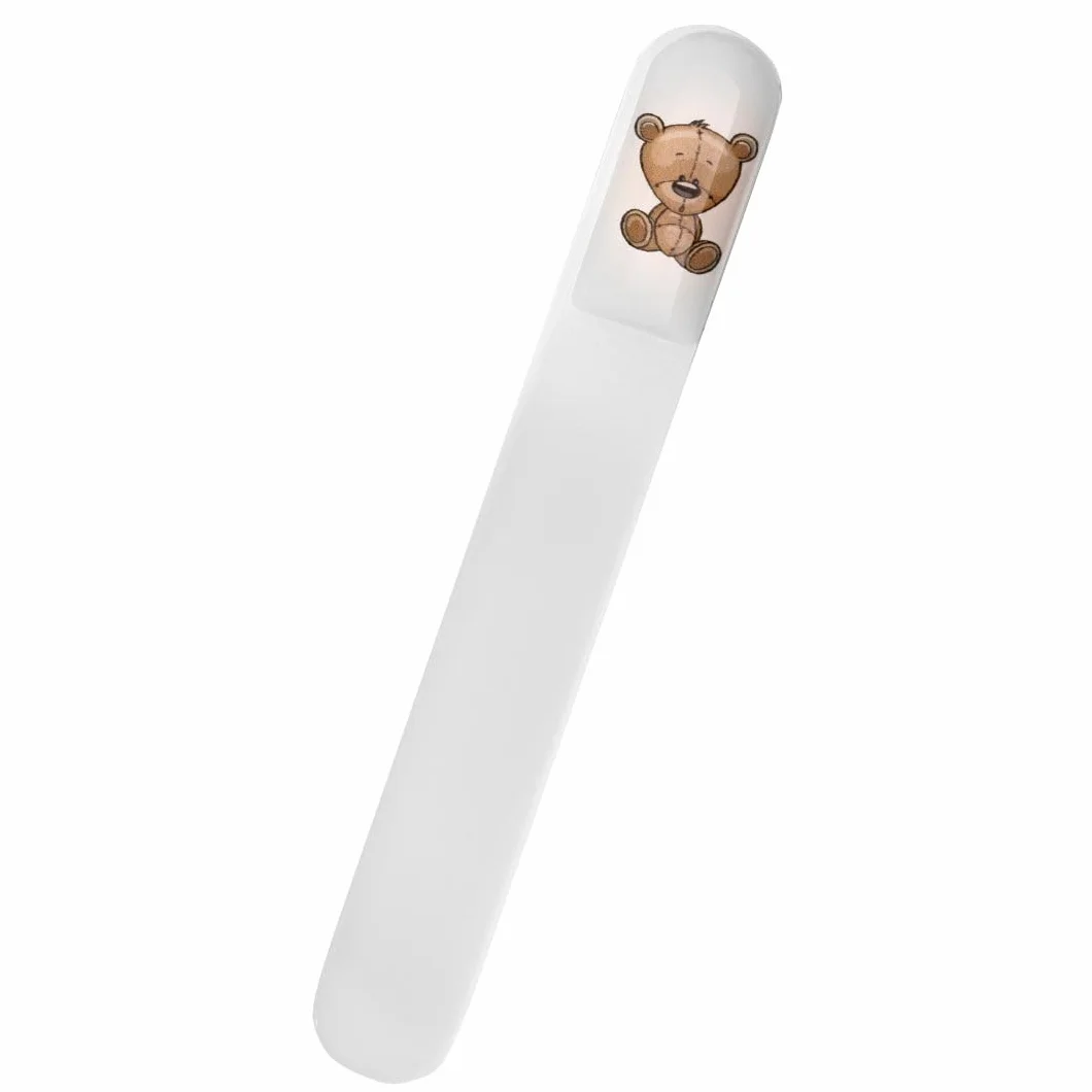 Lime à ongles pour enfant en cristal de Bohême délicate lime en verre pour bébés et jeunes enfants à grain fin des deux côtés Motif ourson en gel 3D hygiénique Made in EU
