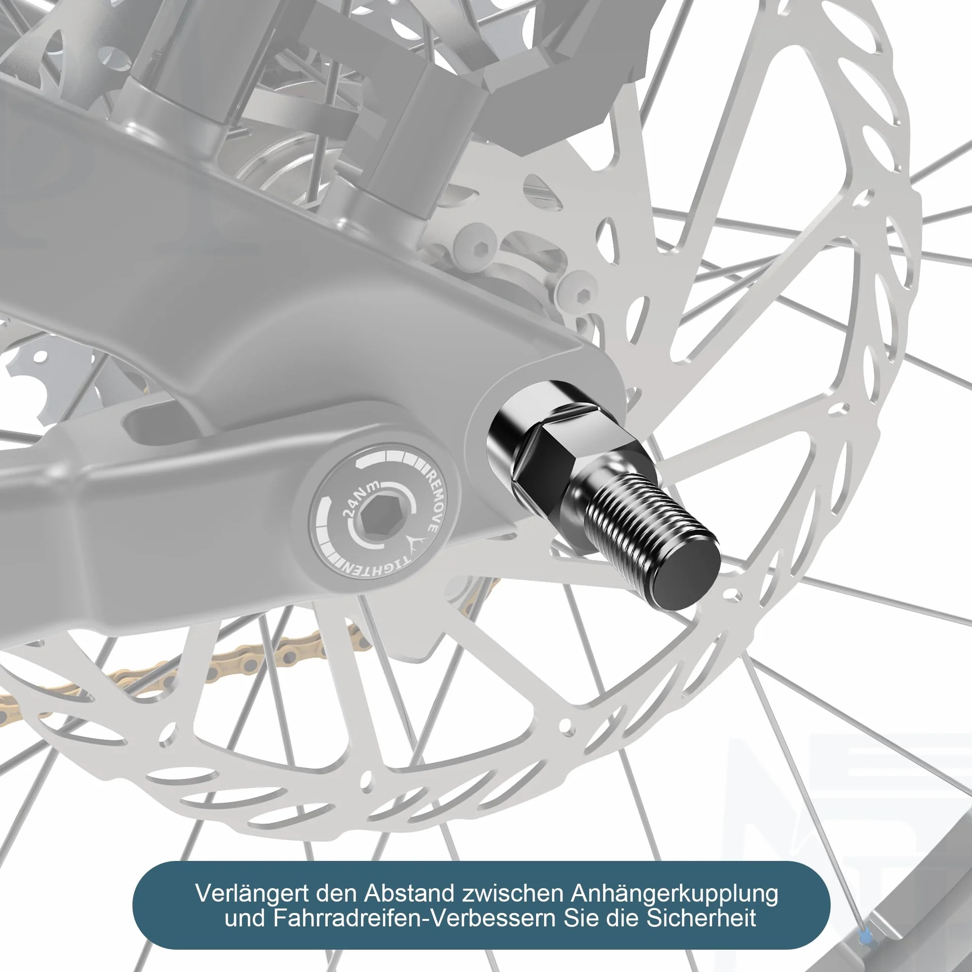 EMTB Adaptateur d'essieu universel pour remorque vélo