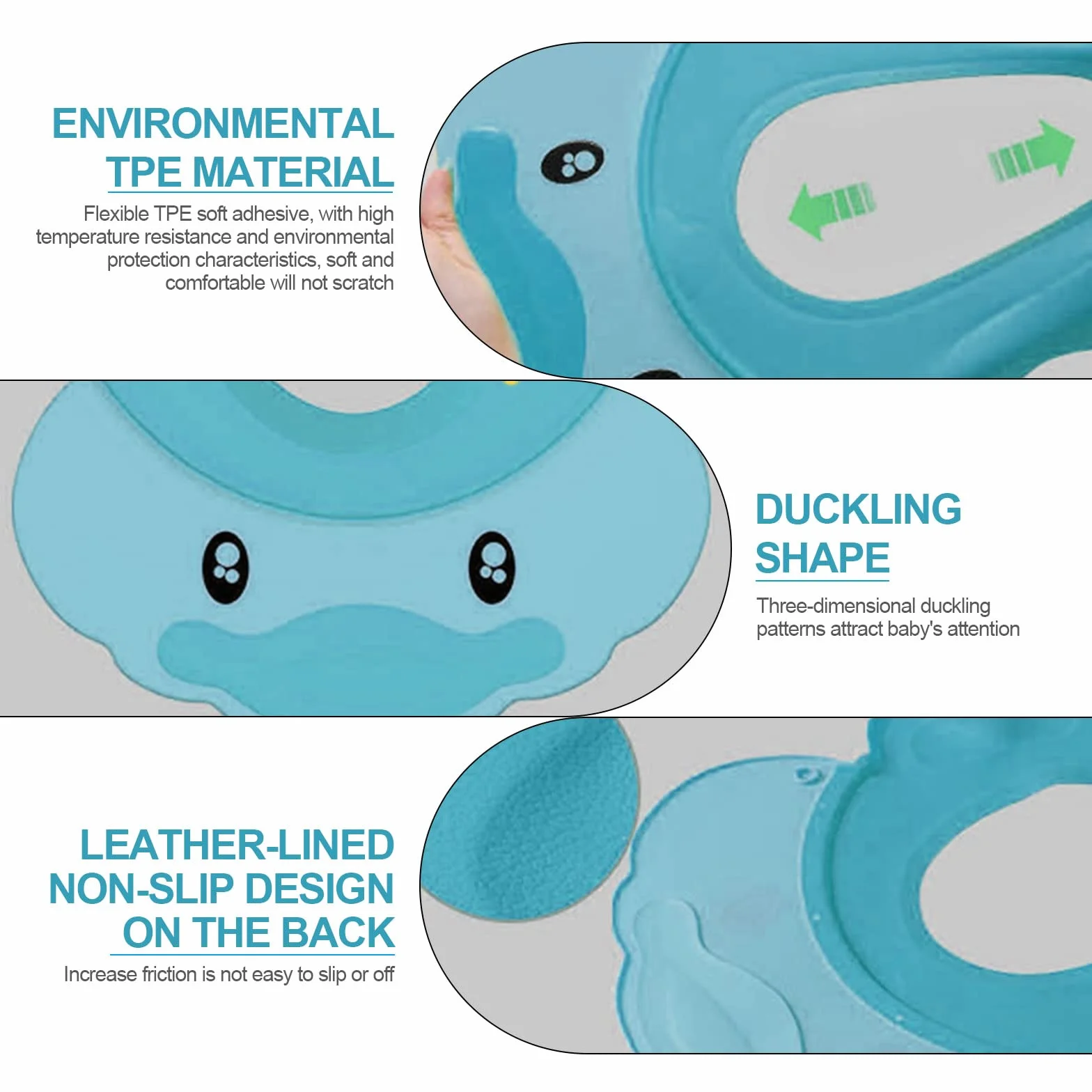 VIKSAUN Bonnet de douche pour enfants bébé, visière réglable protège yeux et oreilles