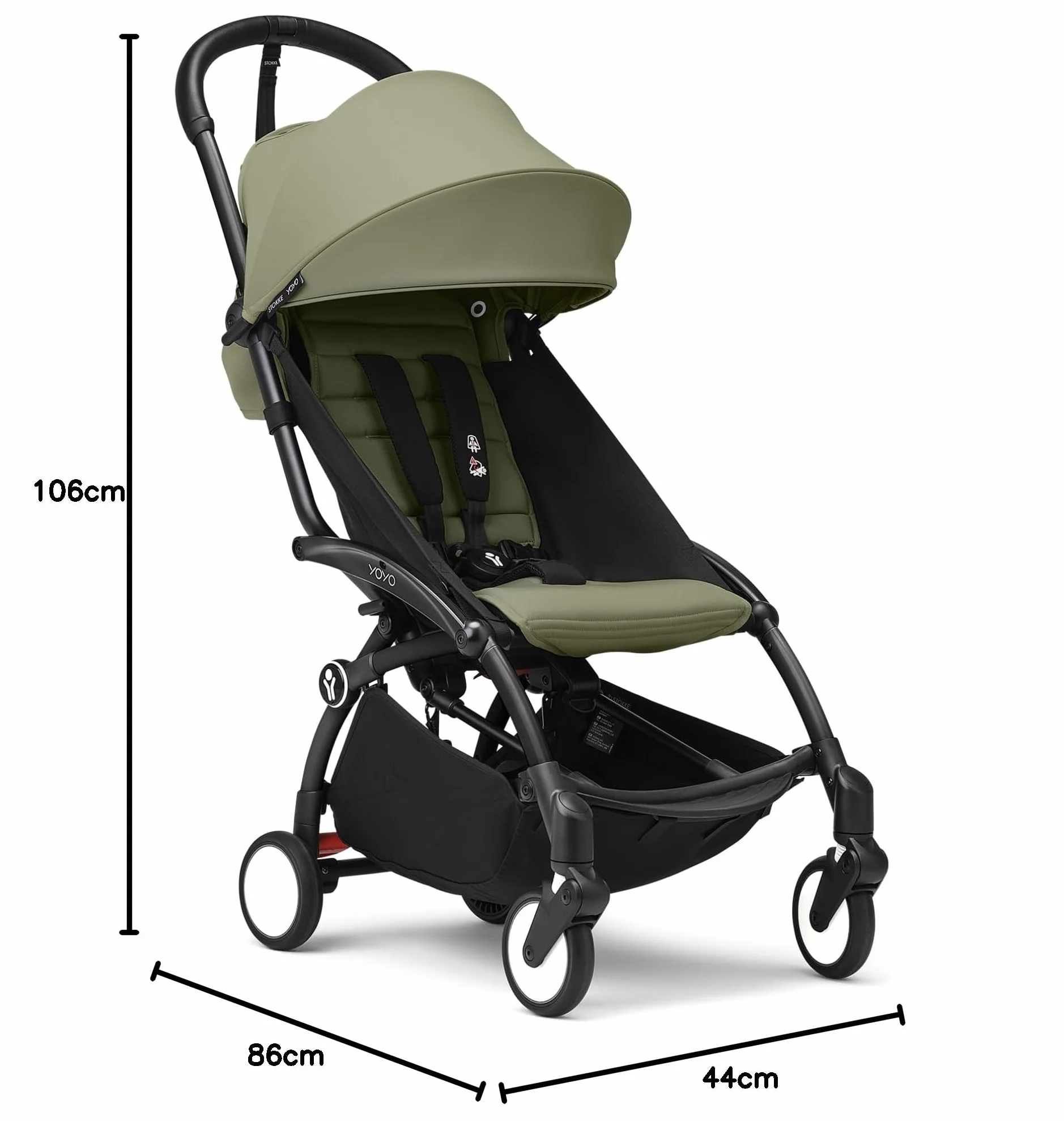 Stokke YOYO Black Frame 6+ Color Pack Olive