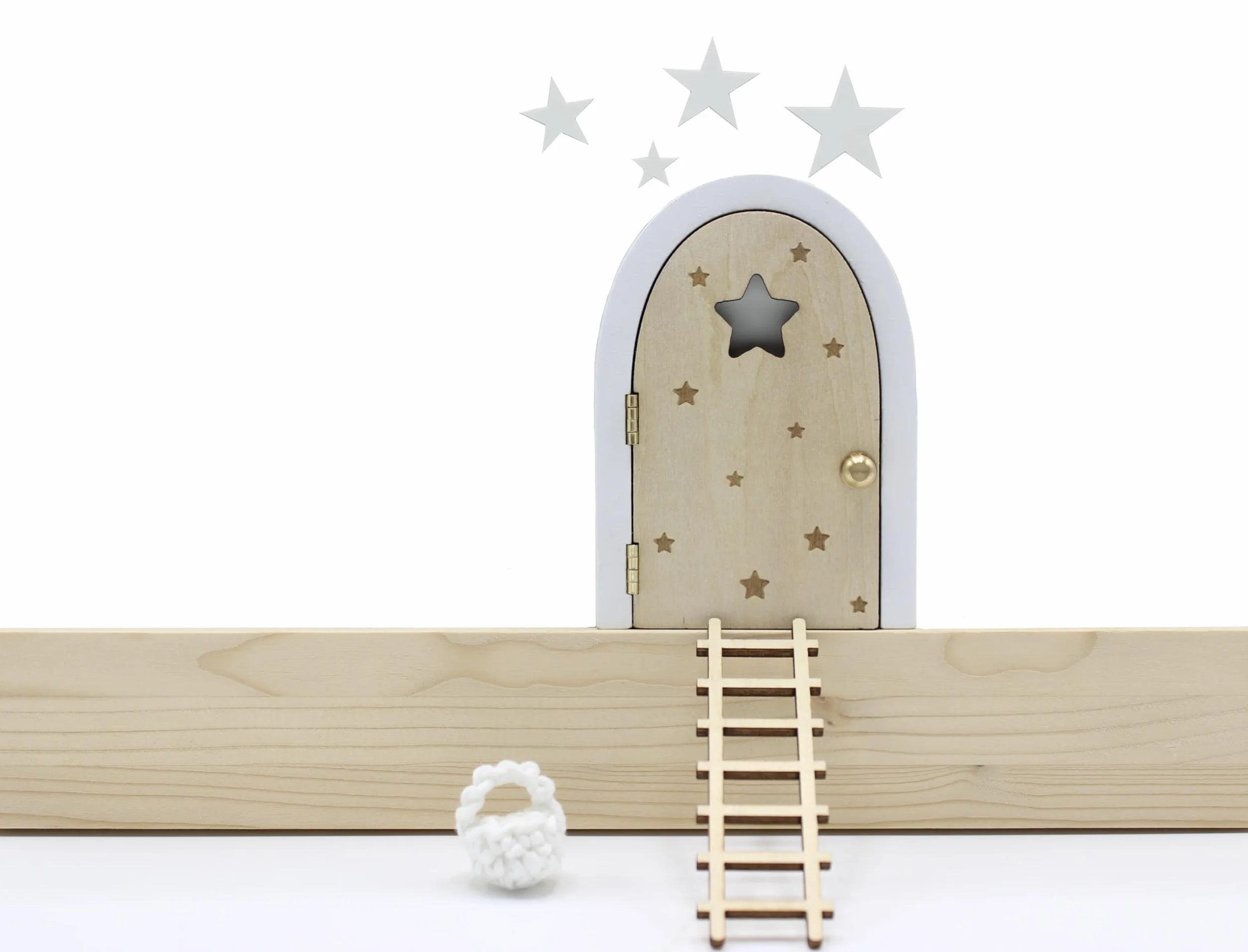 MAGIQUE LA PETITE SOURIS Porte qui s'ouvre et brille dans le noir en bois à peindre et customiser avec accessoires
