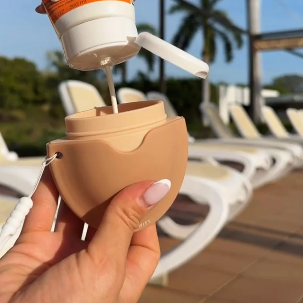 Sunblock Buddy Applicateur de crème solaire portable rechargeable rouleau éponge ensemble pinceaux