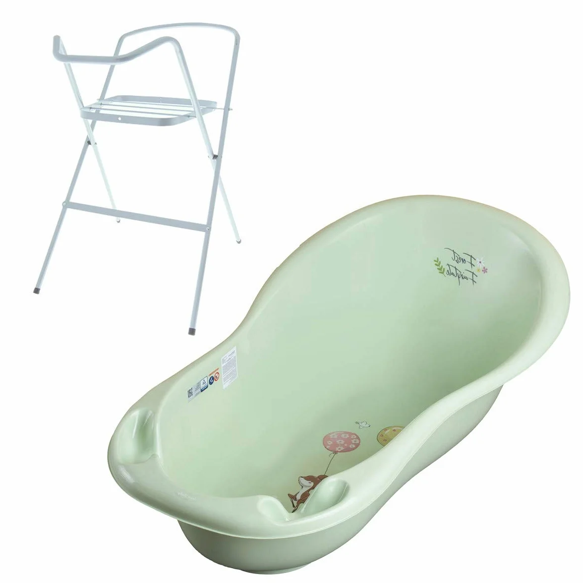 Baignoire bébé avec thermomètre Vert Forest 86 cm
