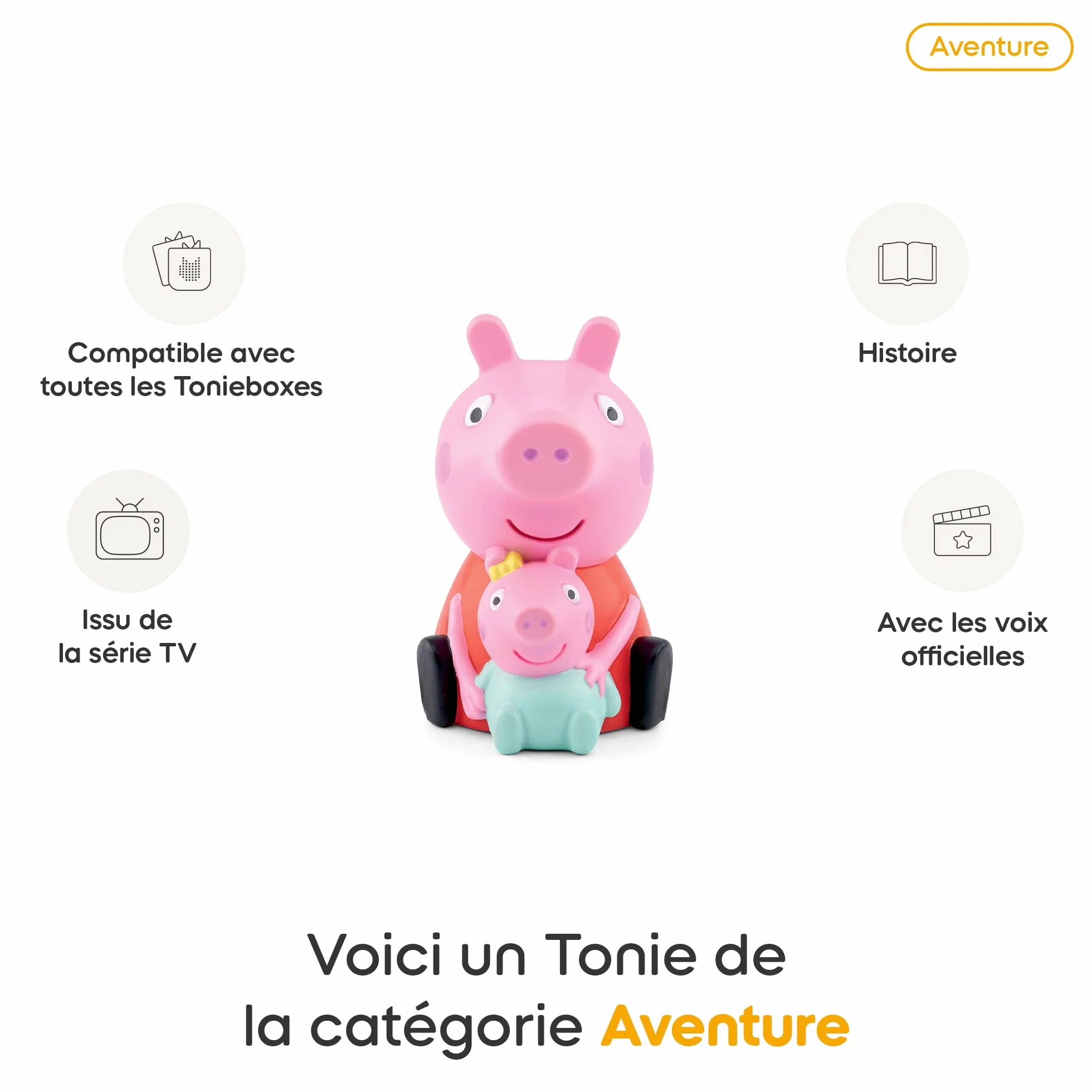 tonies Figurine Peppa Pig - La Nouvelle Petite Sœur - Personnage Audio pour conteuse Toniebox 2, 3 Ans et Plus