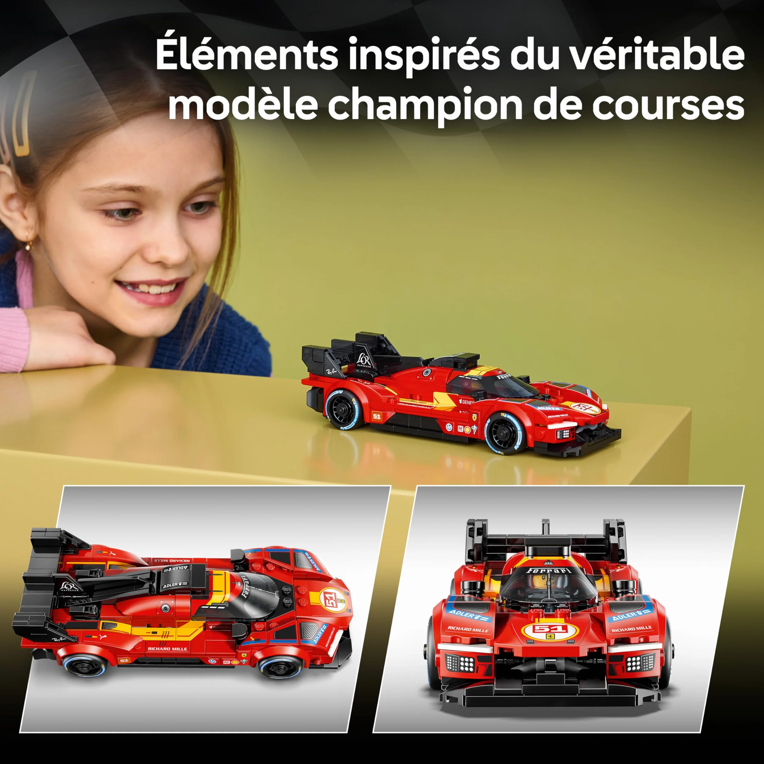 LEGO Speed Champions Ferrari 499P Voiture de Course Maquette STEM Minifigurine Collector Cadeau Sport Automobile 9 Ans 77261