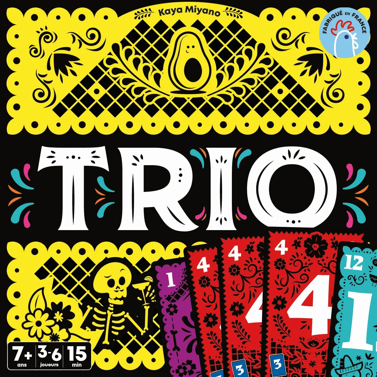 Asmodee Trio Jeu de Cartes Made in France As d'or 2024 Jeux de Société Famille Enfants 7 Ans Déduction Mémoire 3-6 Joueurs 15 Min Version Française