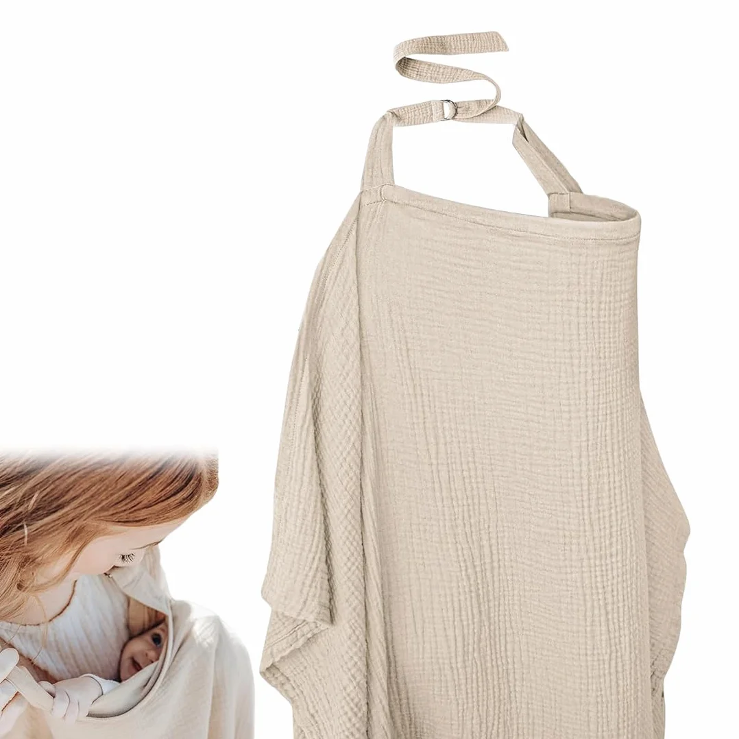 SULIUDAJI Tablier Allaitement Grande Housse Mousseline Coton Cape Anneau Rigide
