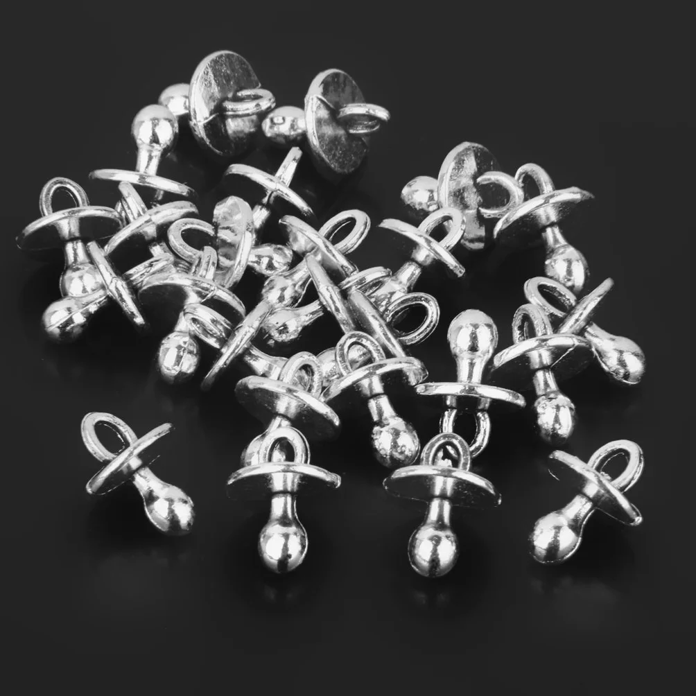 Breloques Sucette Bébé en Alliage Argent 25pces pour Bijoux Artisanat DIY