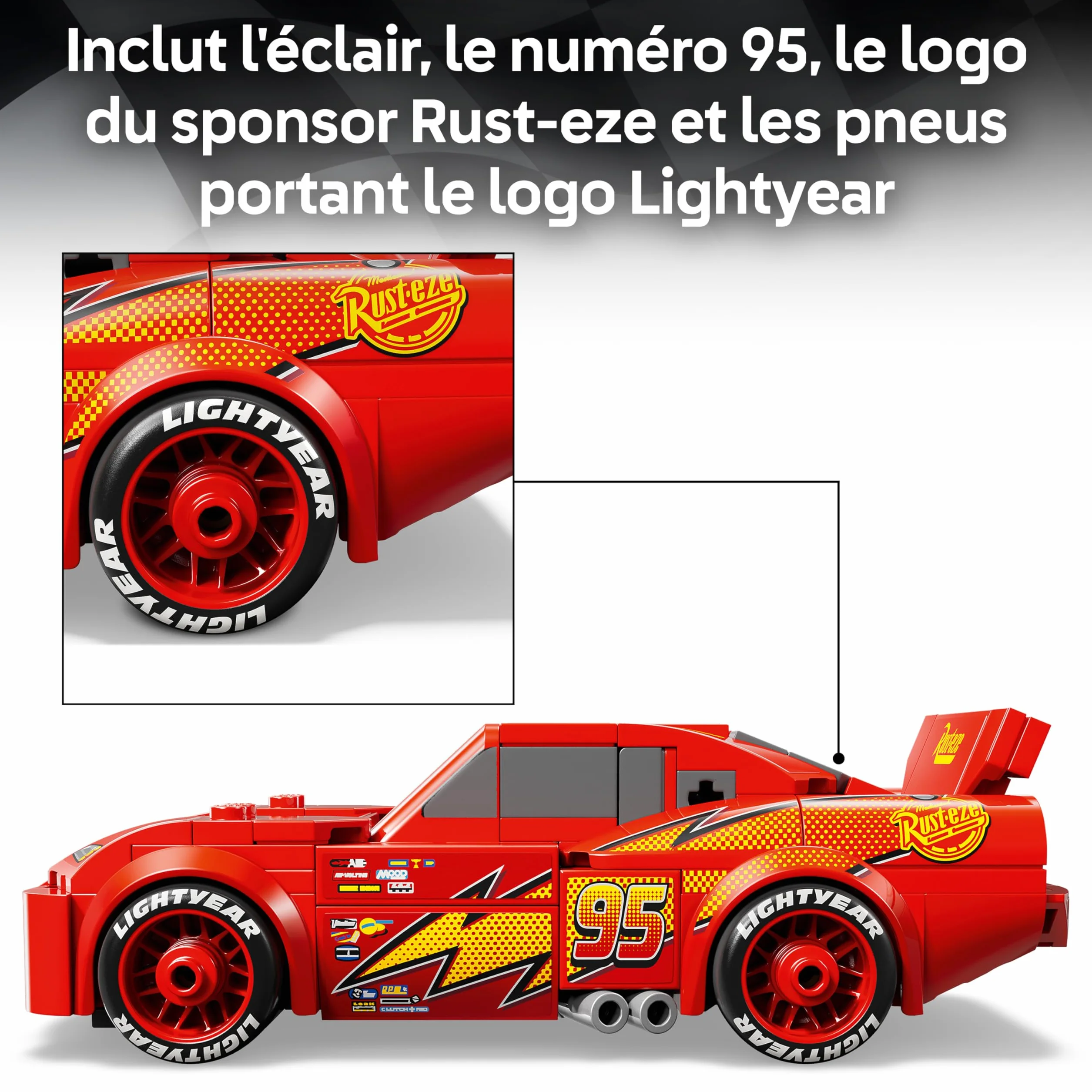 LEGO Speed Champions Flash McQueen Voiture de Course Maquette Collector 77255 Cadeau Disney 9 Ans Fans Cars Pixar