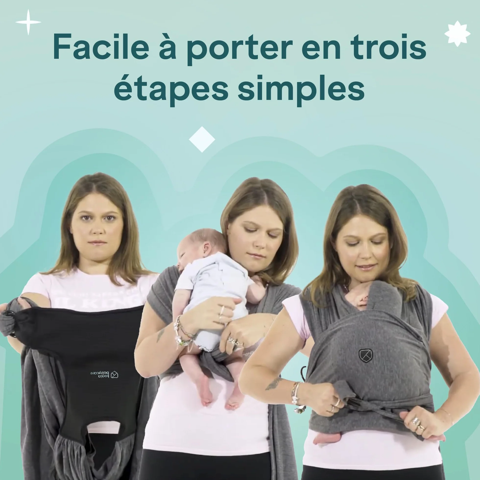 KBC® Koala Babycare Porte-bébé multifonctionnel Noir 9 kg Design Enregistré