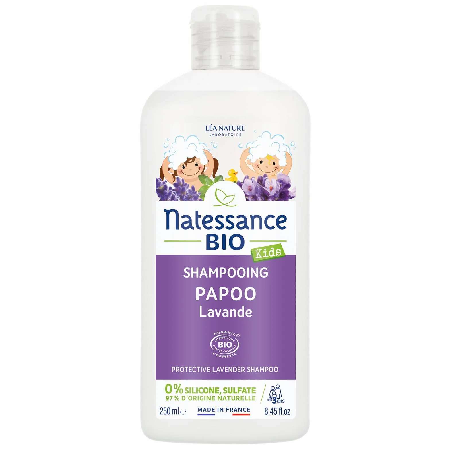 Natessance Shampooing Protecteur Papoo Lavande Certifié Bio Cosmos Organic 250 ml