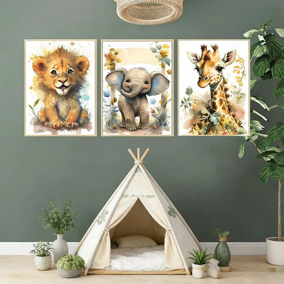 Plakat Zwierzęta Sawanna 40x50 cm Dekoracja Ścienna Dziecięca
