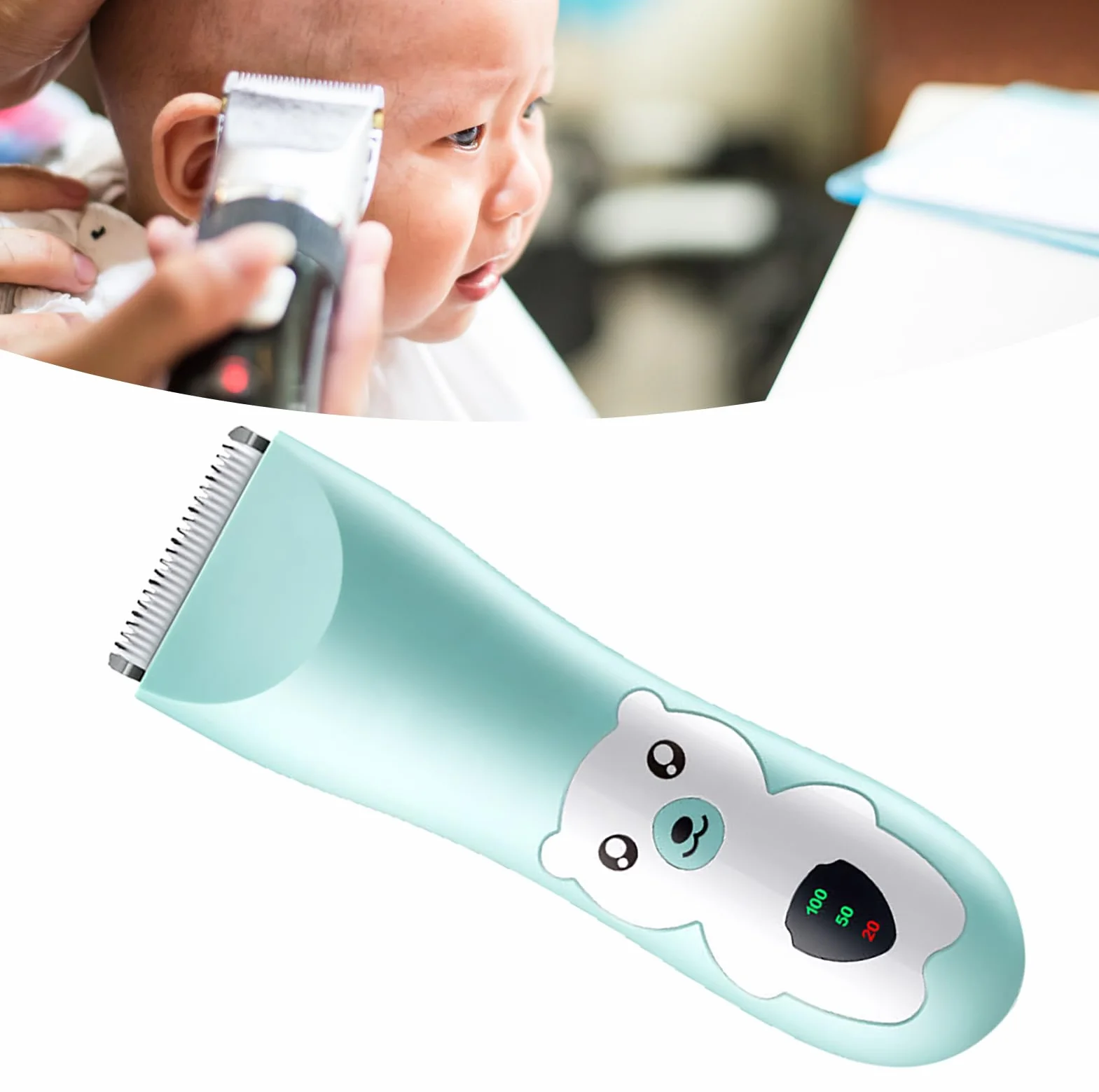 Tondeuses à Cheveux pour Bébé, Kit de Coupe Silencieux avec Peignes