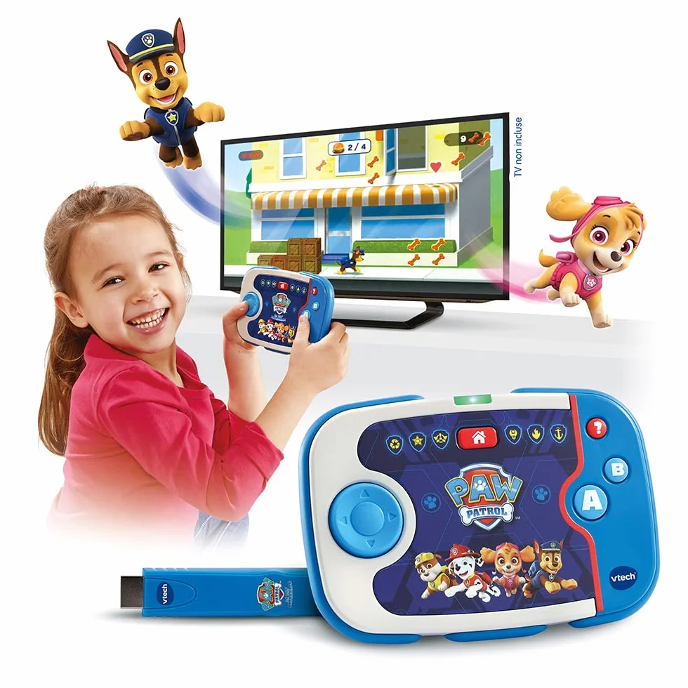 VTech Pat' Patrouille ABC Smile TV Ma Première Console TV Éducative Console de Jeux avec Manette sans Fil Clé HDMI Cadeau Enfant 3-7 Ans