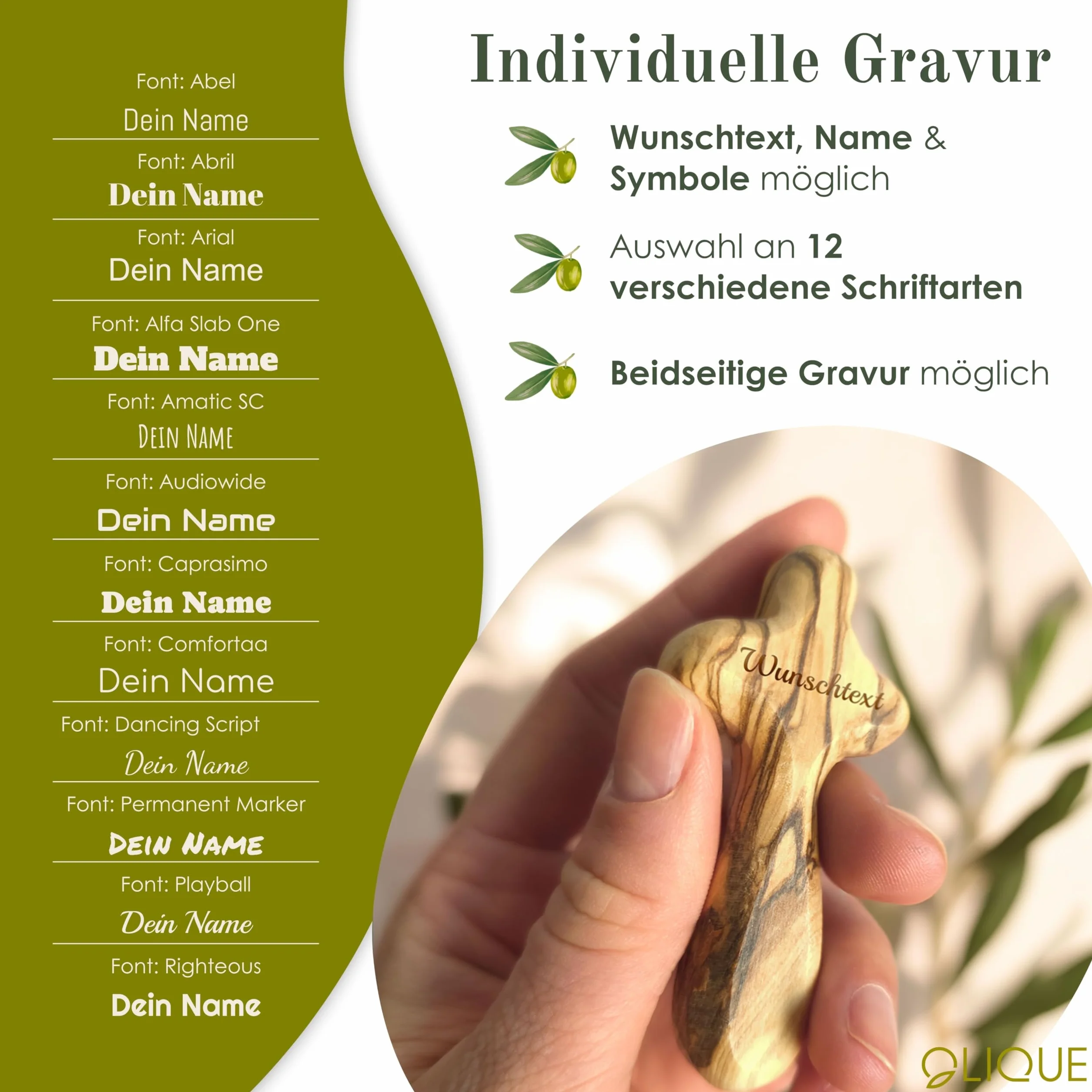 Croix en bois d'olivier bijou fait main avec gravure pour naissance baptême communion confirmation