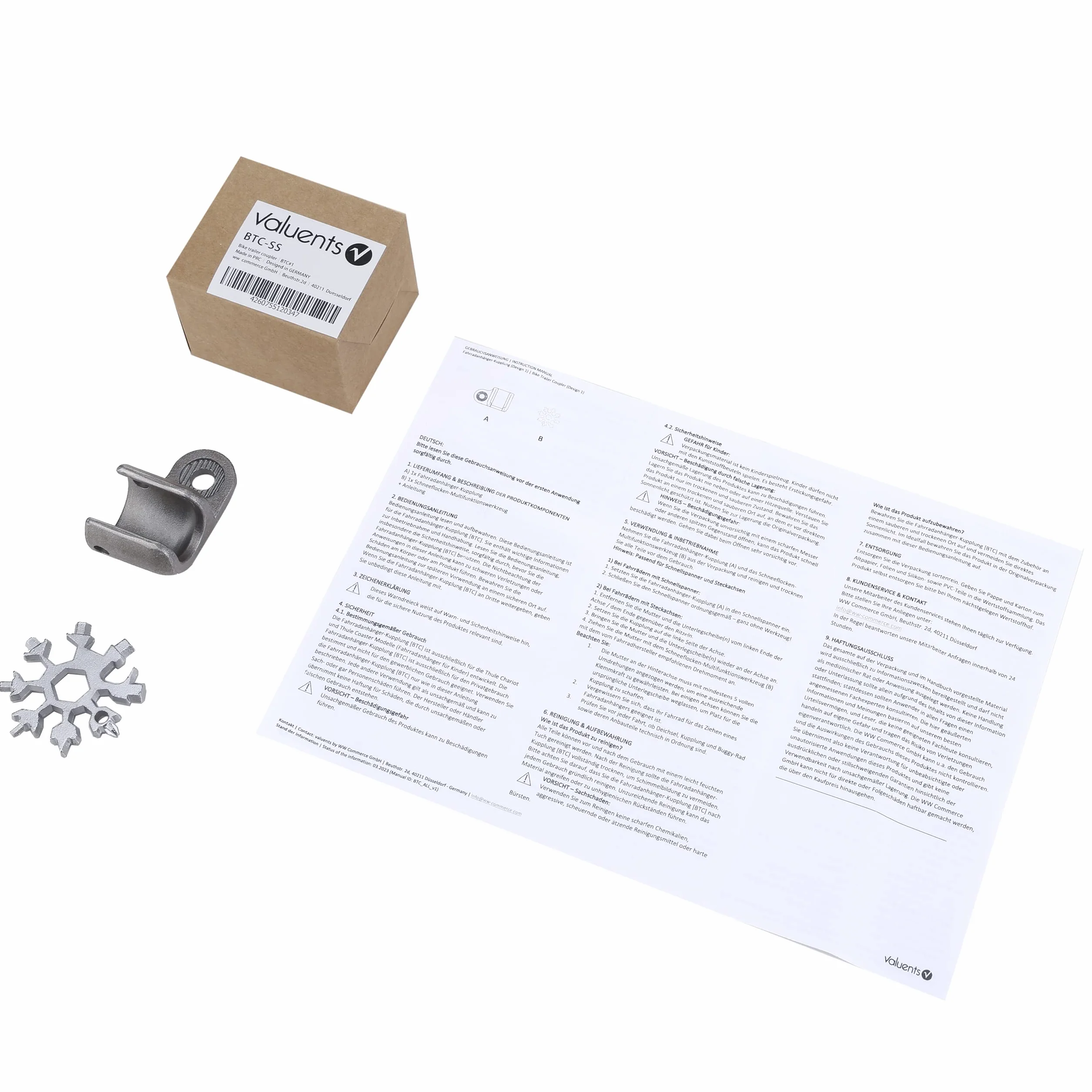 Thule Chariot Coaster adaptateur embrayage remorque vélo argent noir outil multifonction