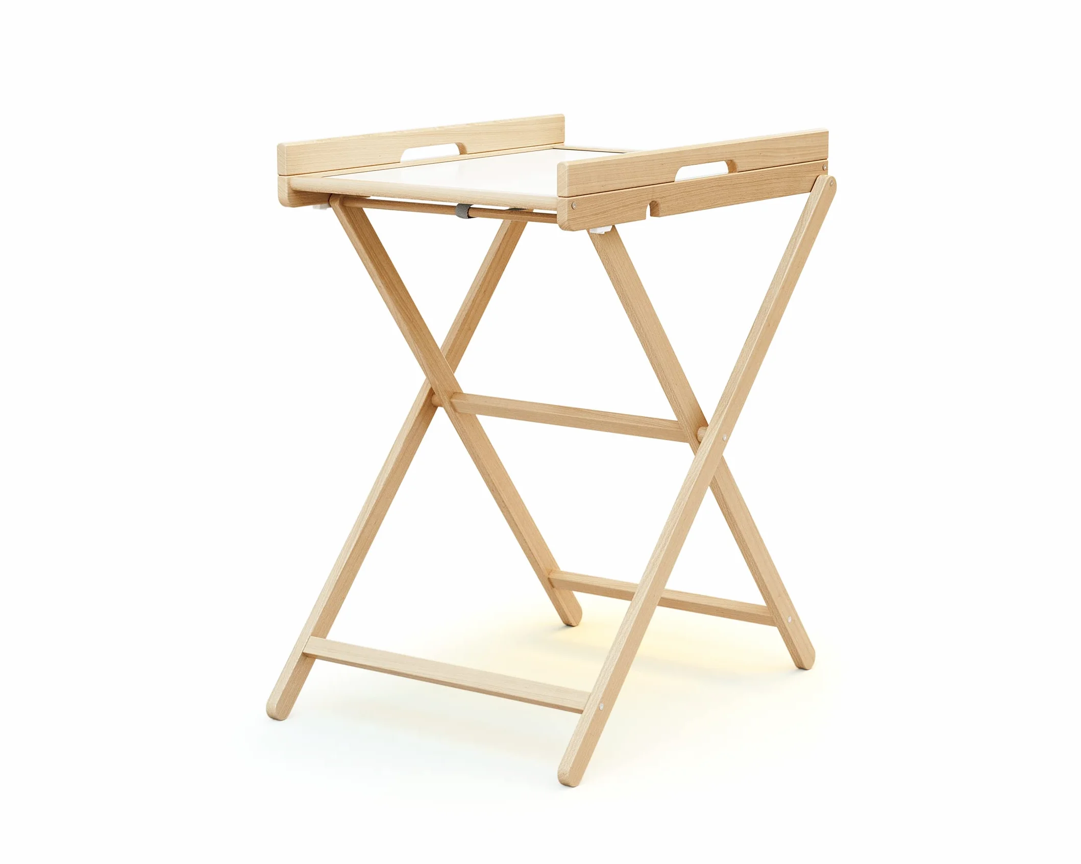 Table à langer pliante PALA Hêtre verni 78x58x90,5 cm avec matelas PVC