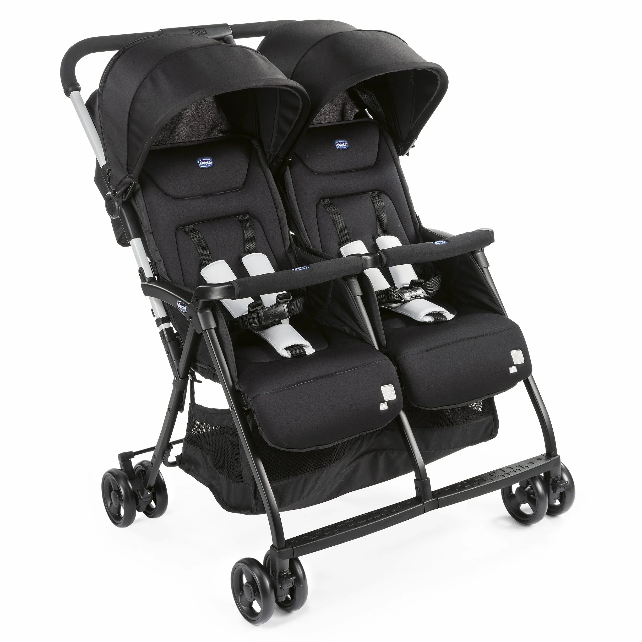 Chicco OHlalà Poussette Double Tandem Légère Pliable Jumeaux 15 kg Noir