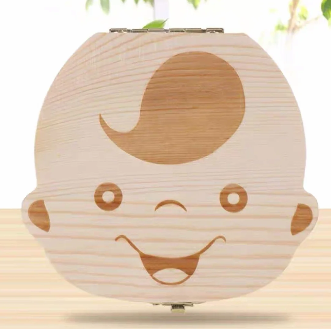 Boîte à Dents de Lait en Bois avec Étiquette Française, Coffret Souvenir pour Bébé Fille
